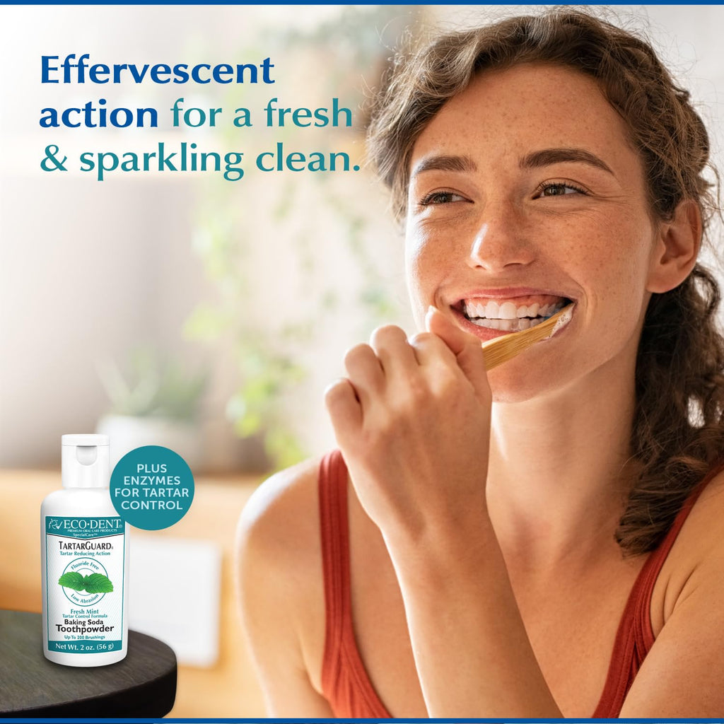 Eco-Dent TartarGuard Toothpowder with DailyRinse – Enzyme Cleaning, SLS-Free, Fluoride-Free