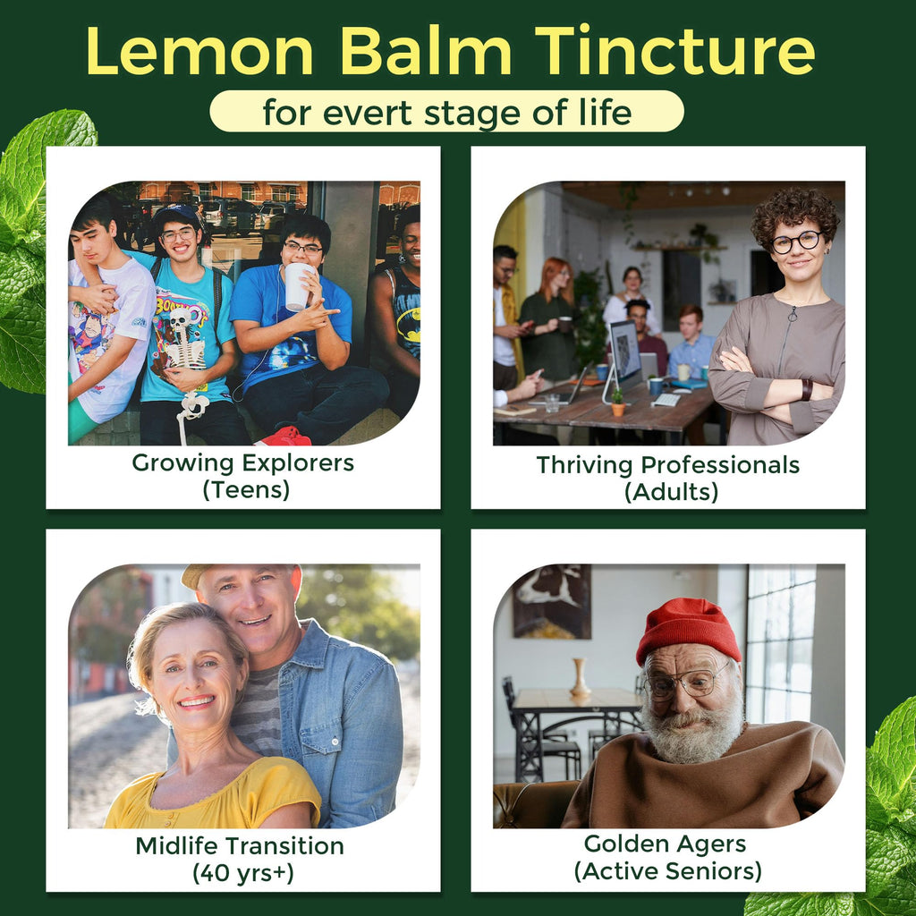 Organic Lemon Balm Tincture for Relaxation & Mood Balance – Fast-Absorbing, Alcohol-Free (60 mL)