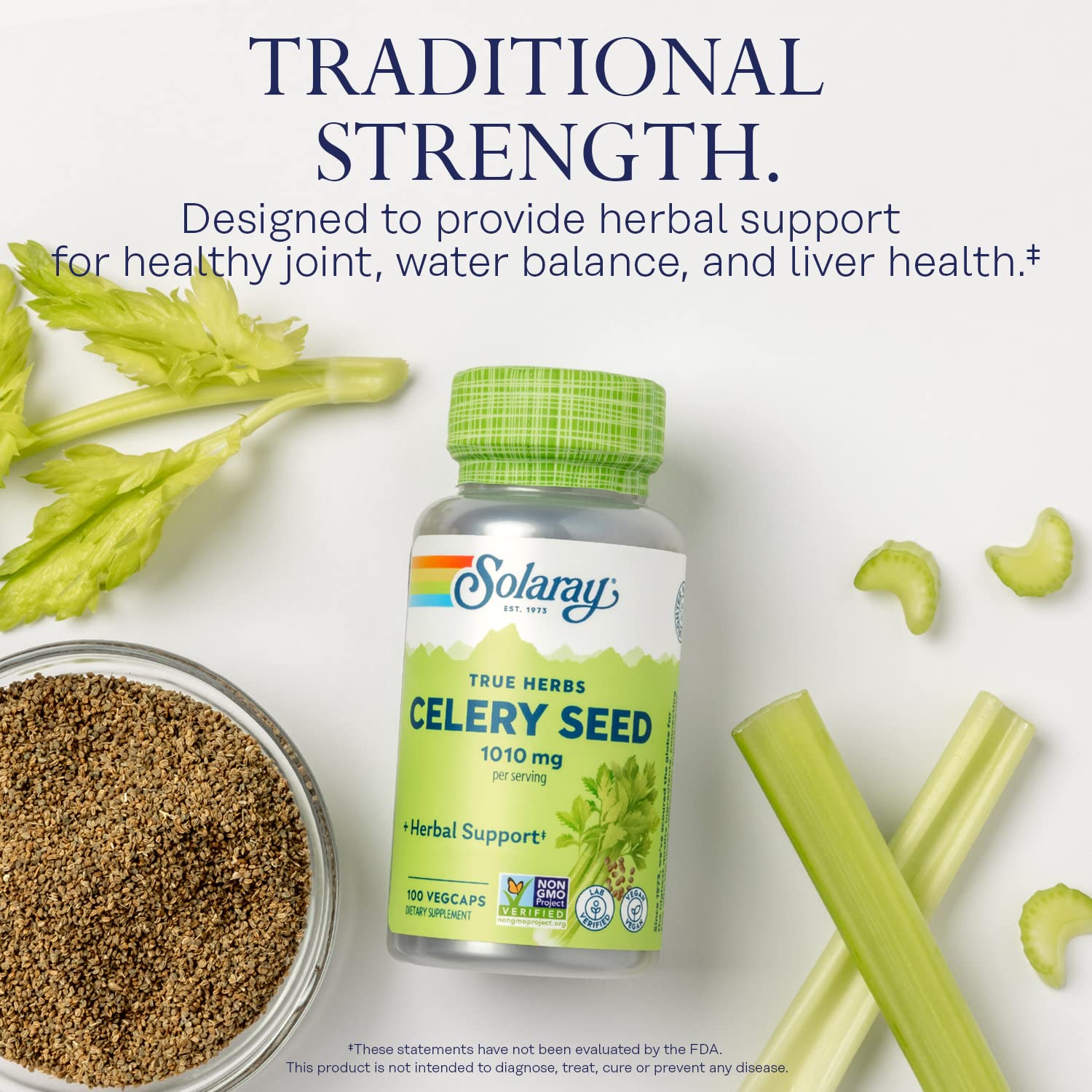 Solaray Celery Seed 505mg | 100 Vegetarian Capsules