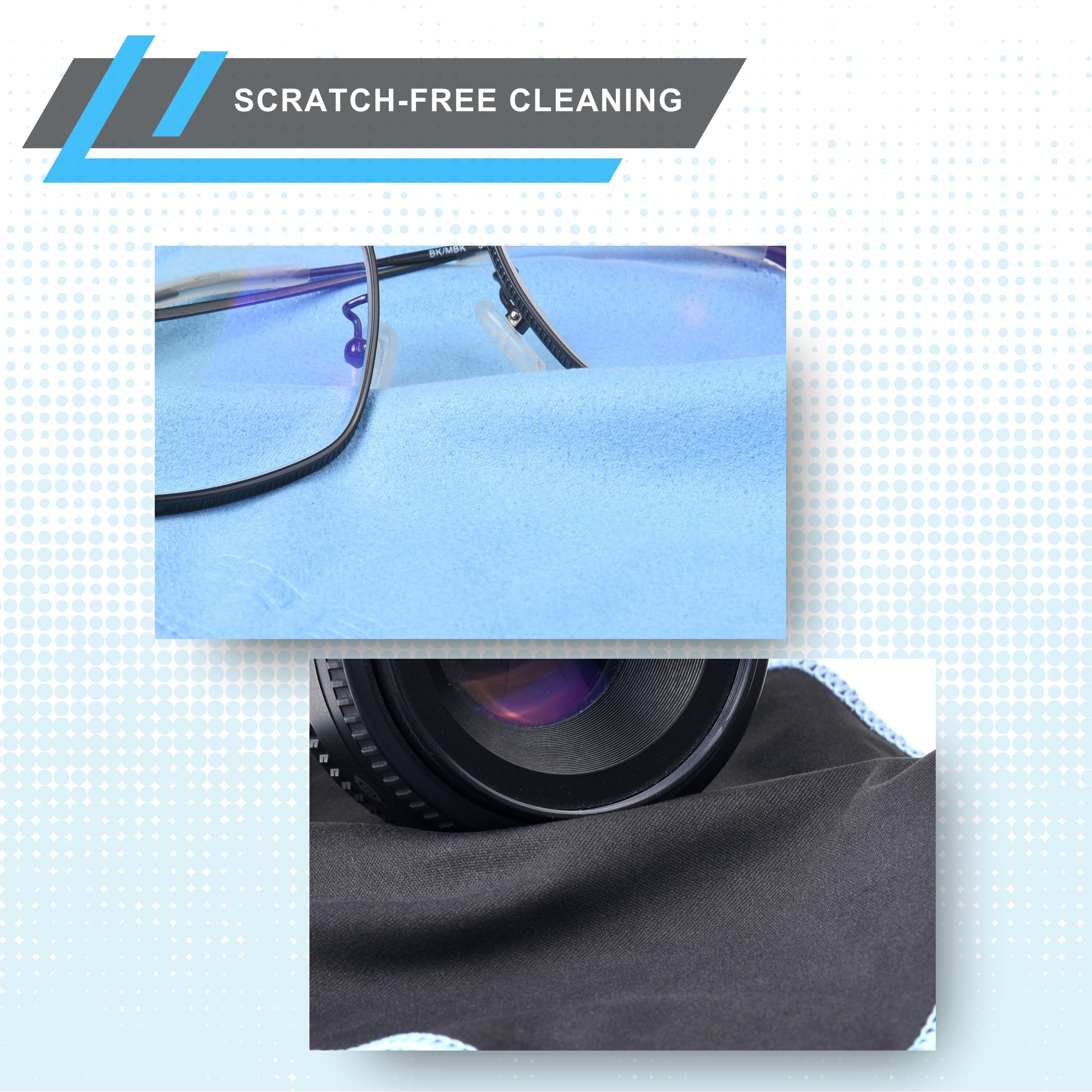 Eco-Fused 5-Pack Microfiber Cleaning Cloths – Double-Sided, Scratch-Free for Screens