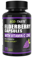 ECO-TASTE Elderberry Capsules with Zinc & Vitamin C | 120 Veggie Caps