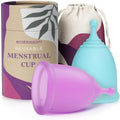 EcoBlossom Reusable Menstrual Cup Set – Medical-Grade Silicone, 12-Hour Comfort (Small & Large)