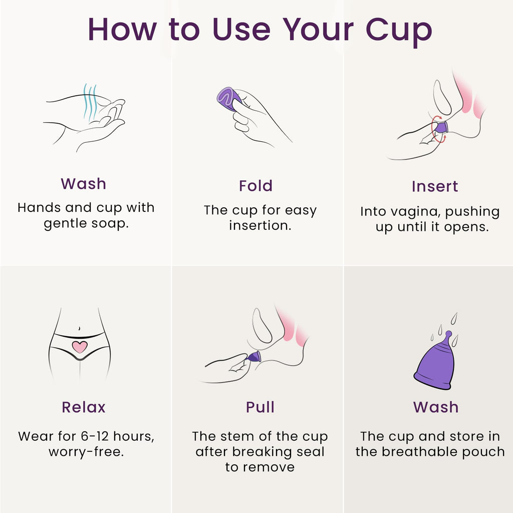 EcoBlossom Reusable Menstrual Cup Set - Medical-Grade Silicone, 12-Hour Comfort (2 Large Cups)