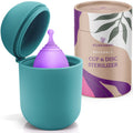 EcoBlossom Menstrual Cup Case & Sterilizer – Portable Silicone Holder (Cyan)