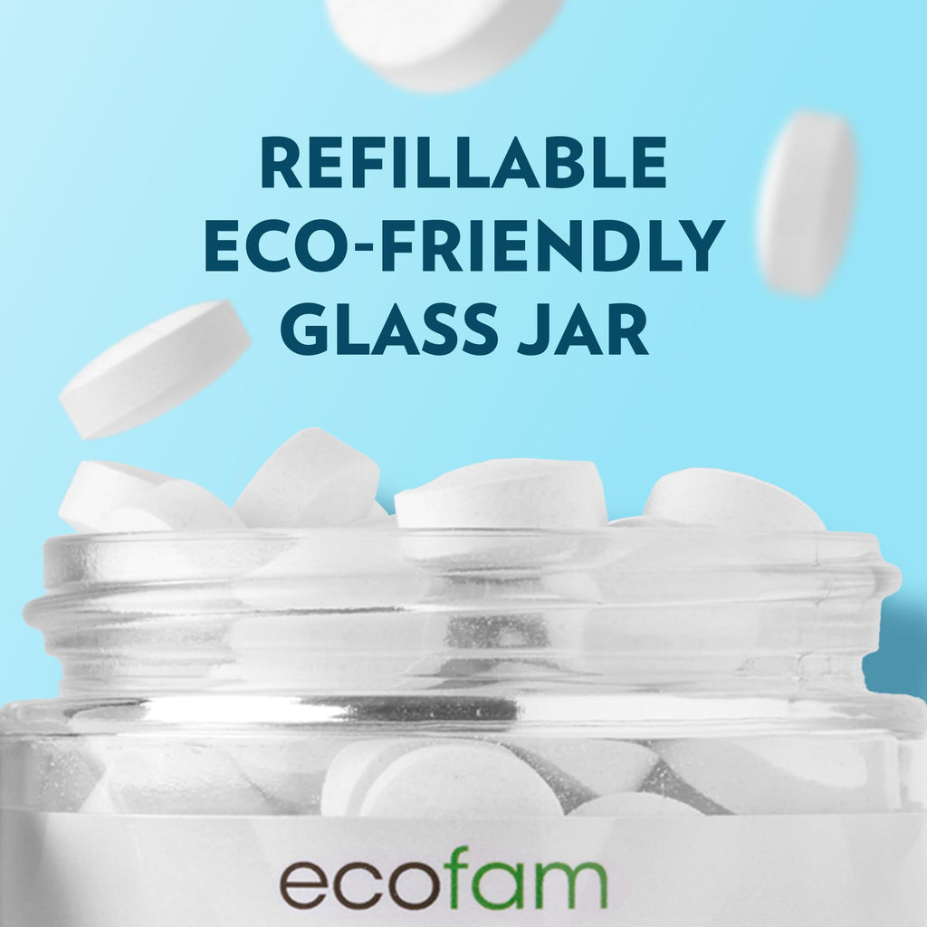ECOFAM Peppermint Mouthwash Tablets - Fluoride Free, Alcohol Free, Travel Size (90 Tablets)