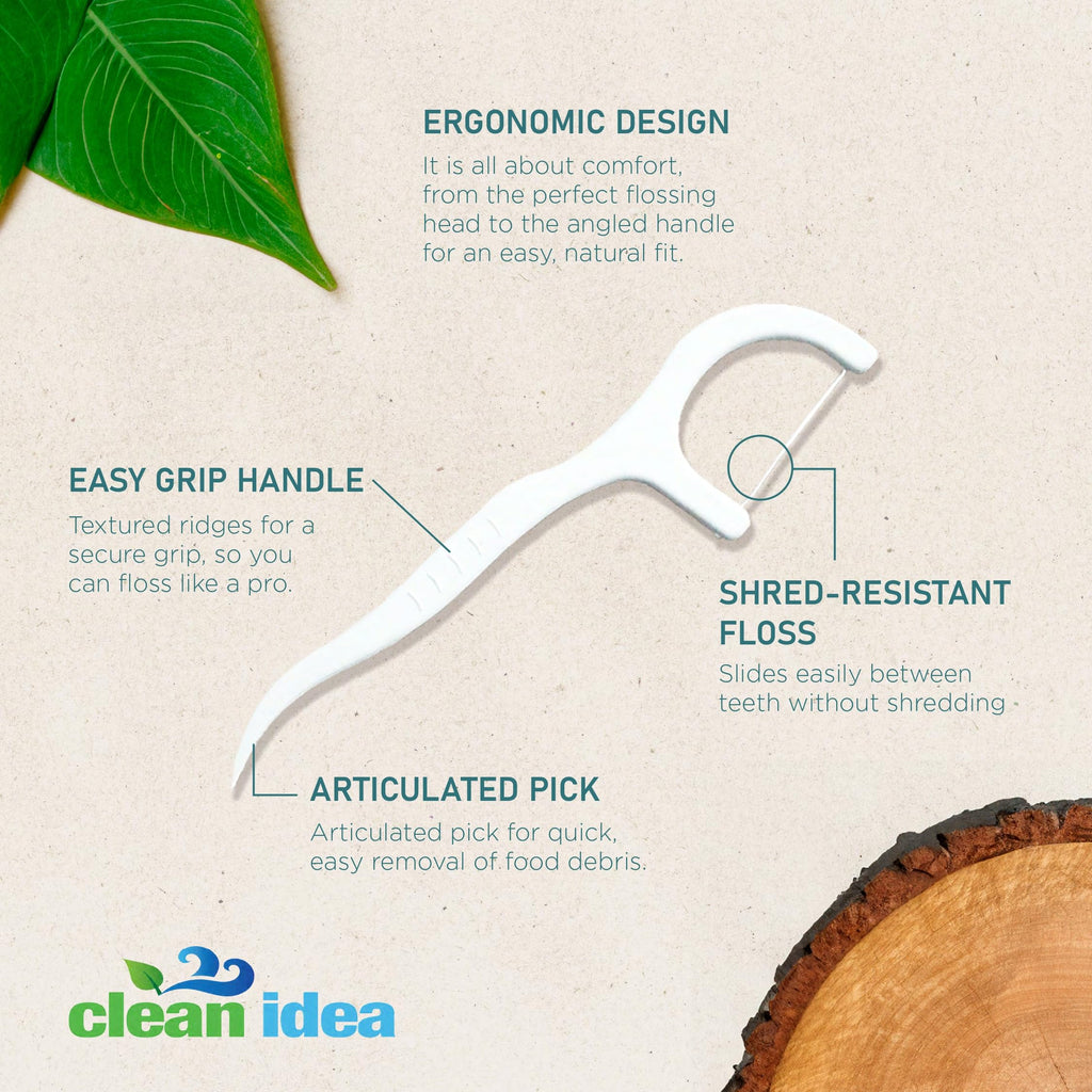 Clean Idea EcoFlossers 300ct | Eco-Friendly Floss Picks for Adults & Kids