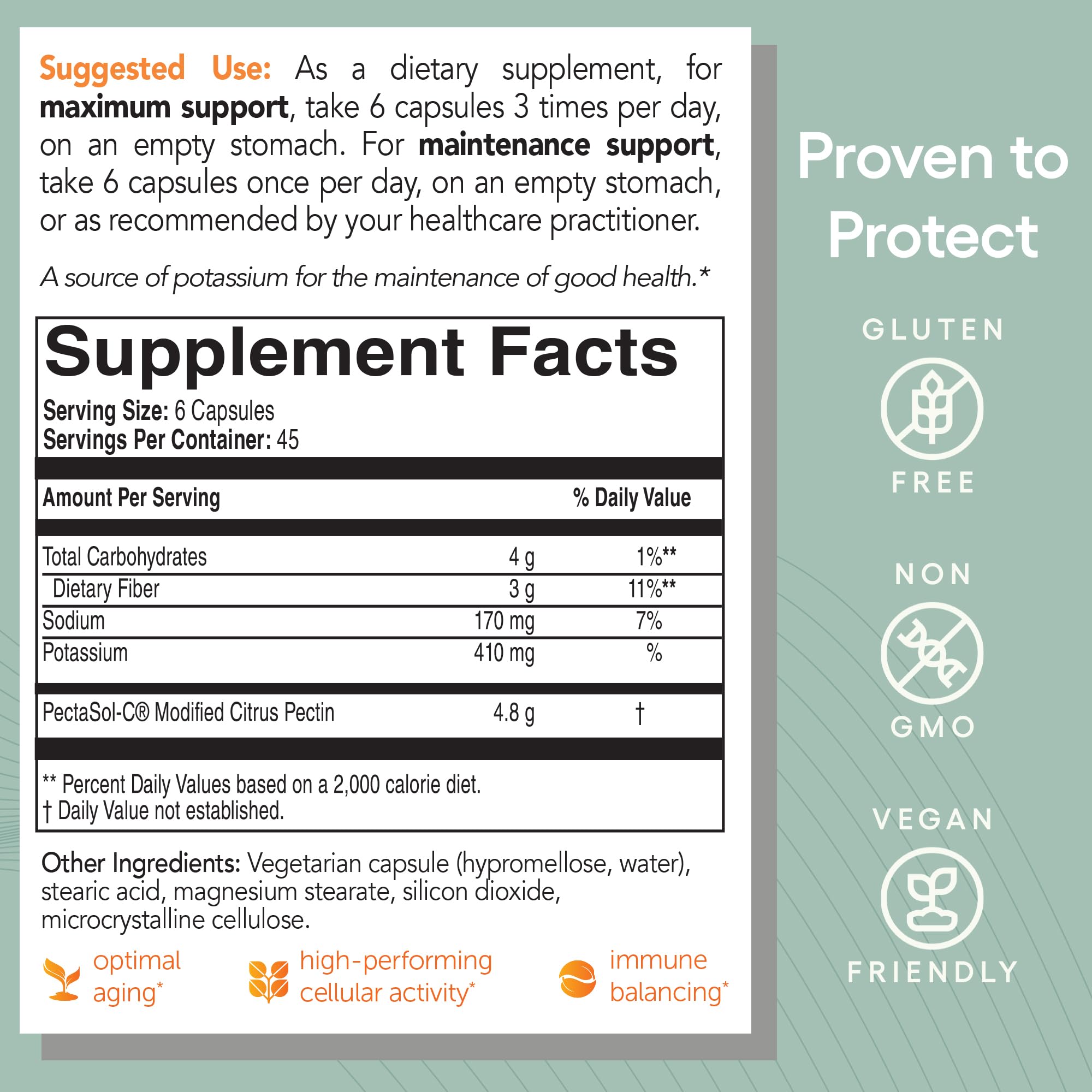 EcoNugenics PectaSol MCP – 270 Capsules for Total-Body Health & Immune Support