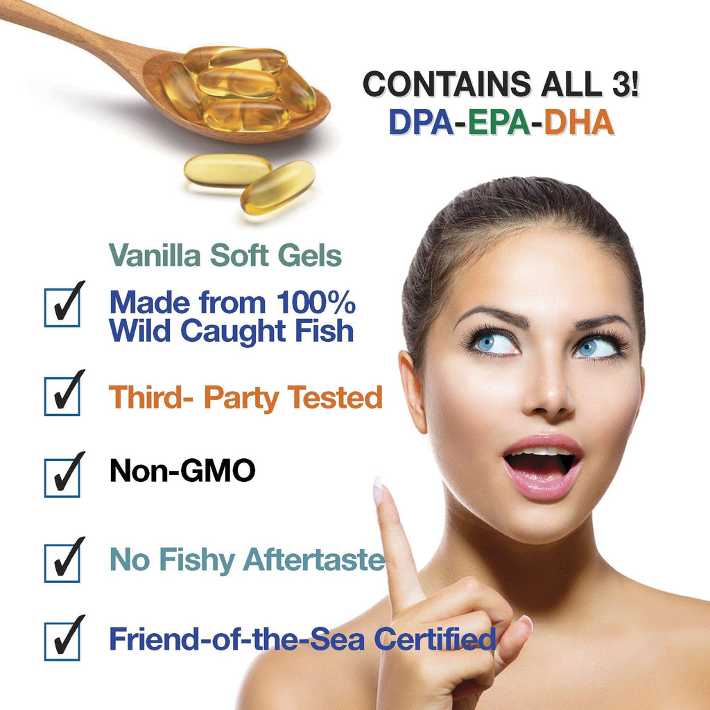 ecostream Naturals Wild Caught Omega-3 Fish Oil 2,900 mg – DPA, EPA & DHA | Enteric-Coated