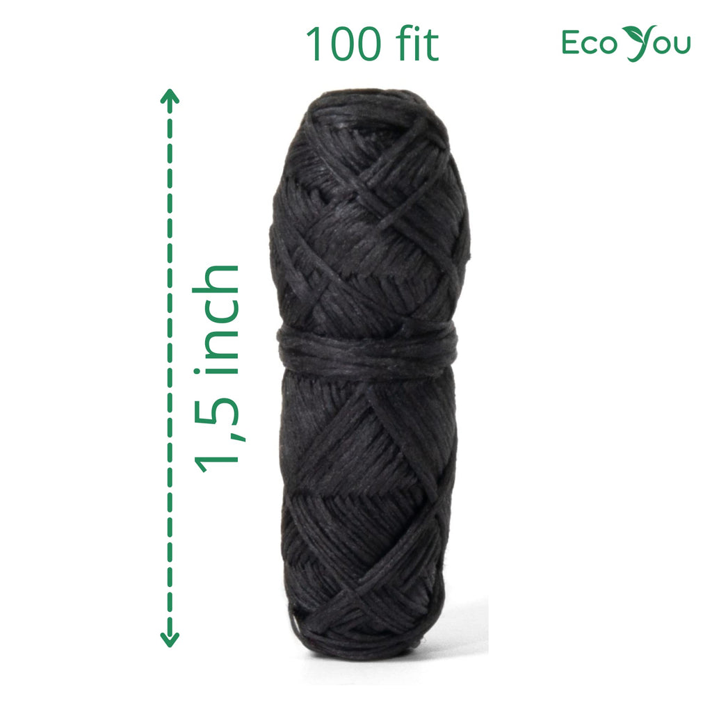 EcoYou Bamboo Charcoal Dental Floss - Mint & Candelilla Wax - Vegan & Biodegradable (2 Refills Pack)