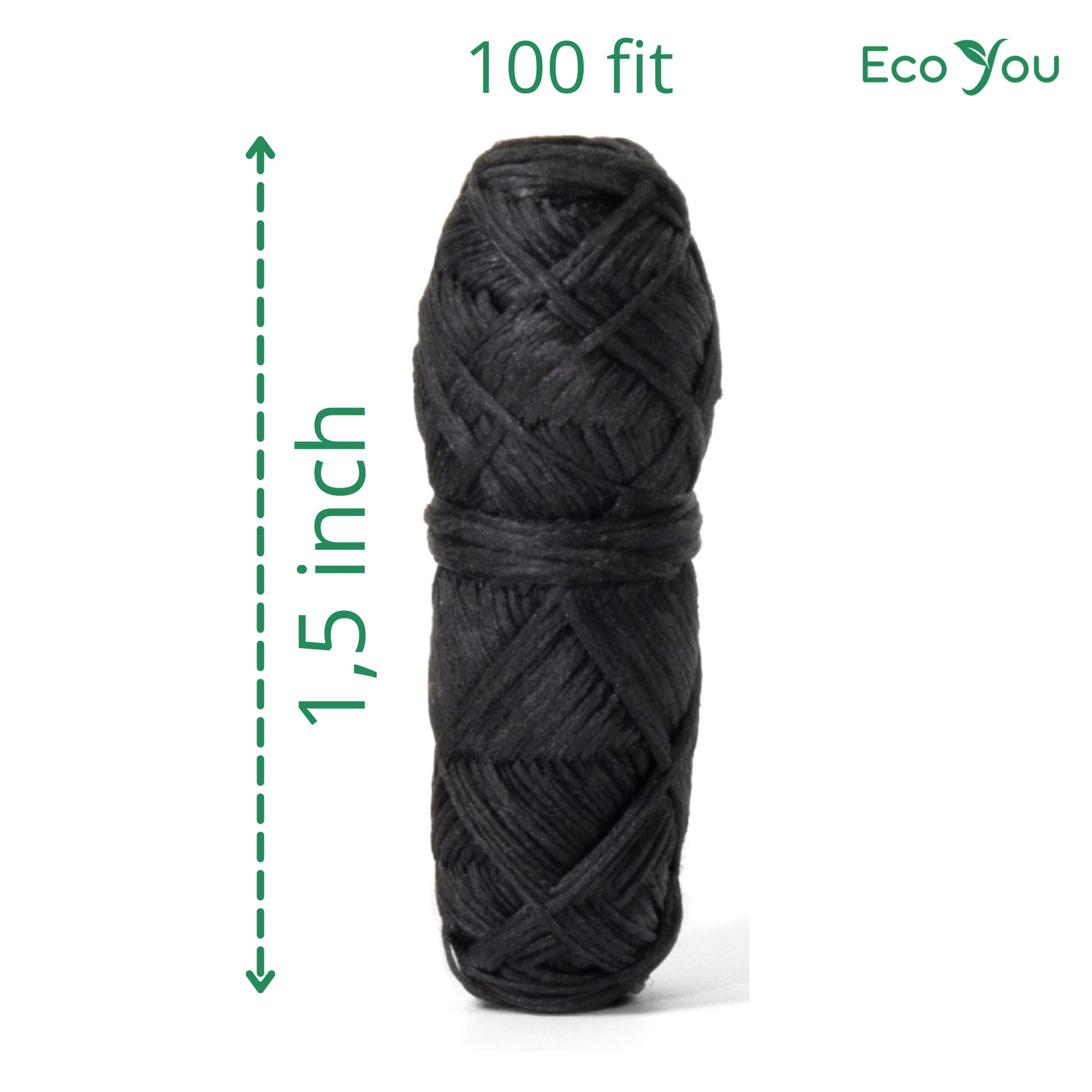 EcoYou Bamboo Charcoal Dental Floss - Mint & Candelilla Wax - Vegan & Biodegradable (2 Refills Pack)