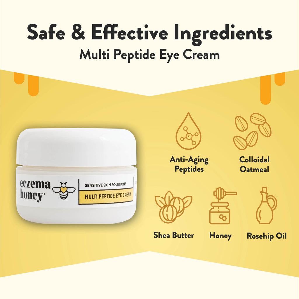 ECZEMA HONEY Multi Peptide Eye Cream — Anti-Aging Eye Care for Dark Circles & Puffiness (0.5 oz)