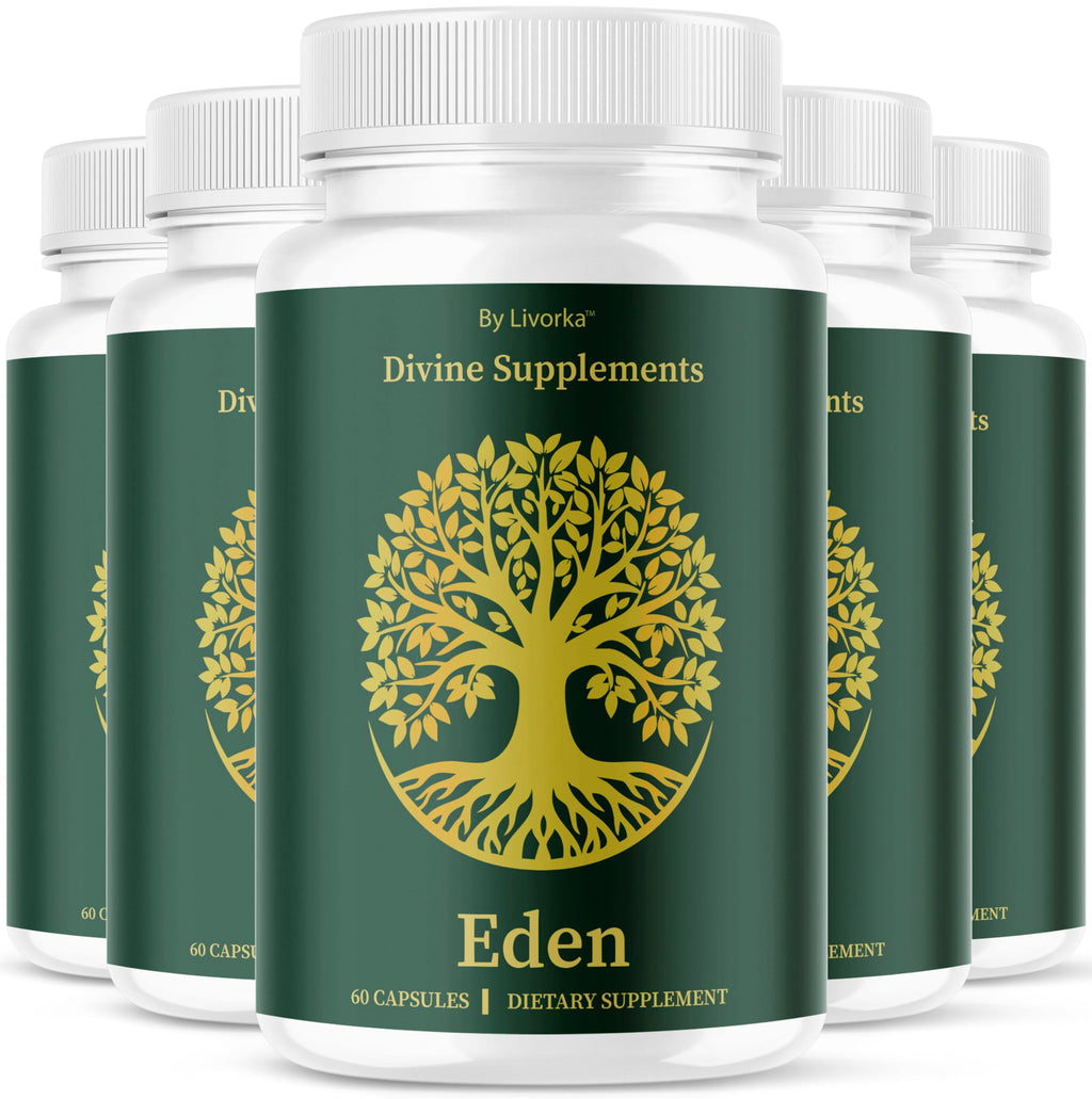 (5 Pack) Eden Capsules | All Natural Daily Wellness Support - 300 Capsules
