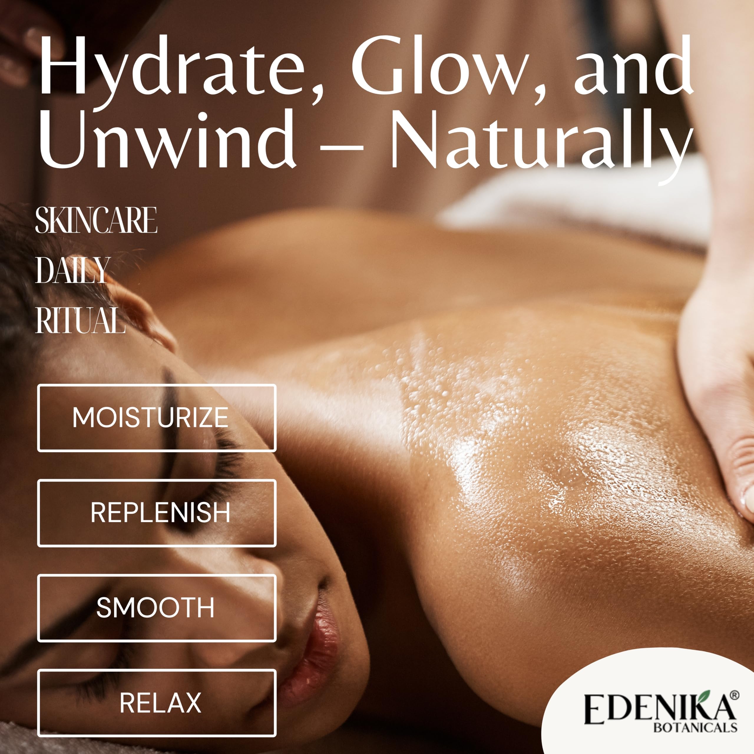 Edenika Botanicals Tropical Coconut Massage Oil – For Massage Therapy & Relaxation (2-Pack)