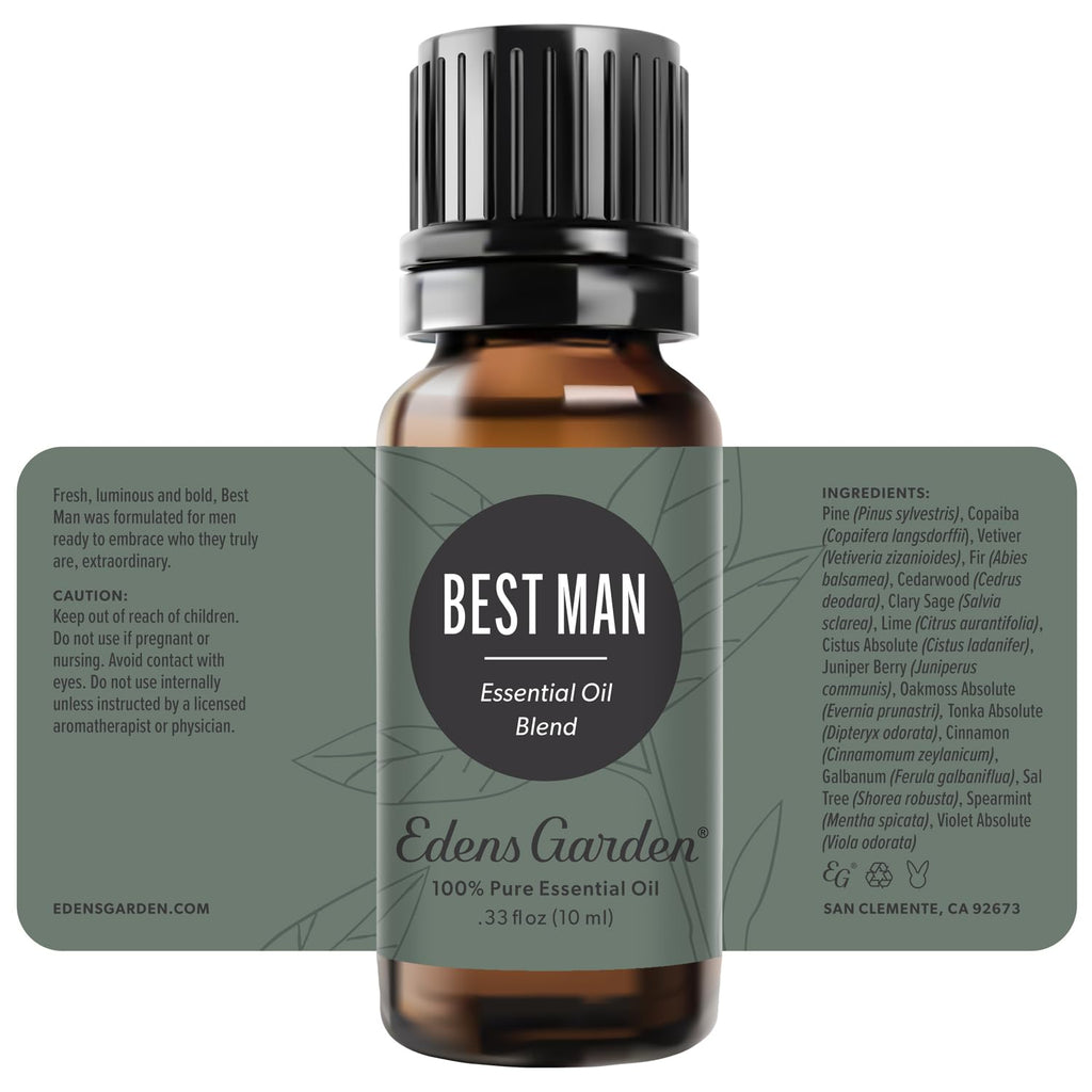 Edens Garden Best Man Essential Oil Blend – 100% Pure, Premium Grade, Undiluted (10 ml / .33 fl oz) for Aromatherapy, Diffusing, Skin, Candles & Humidifiers