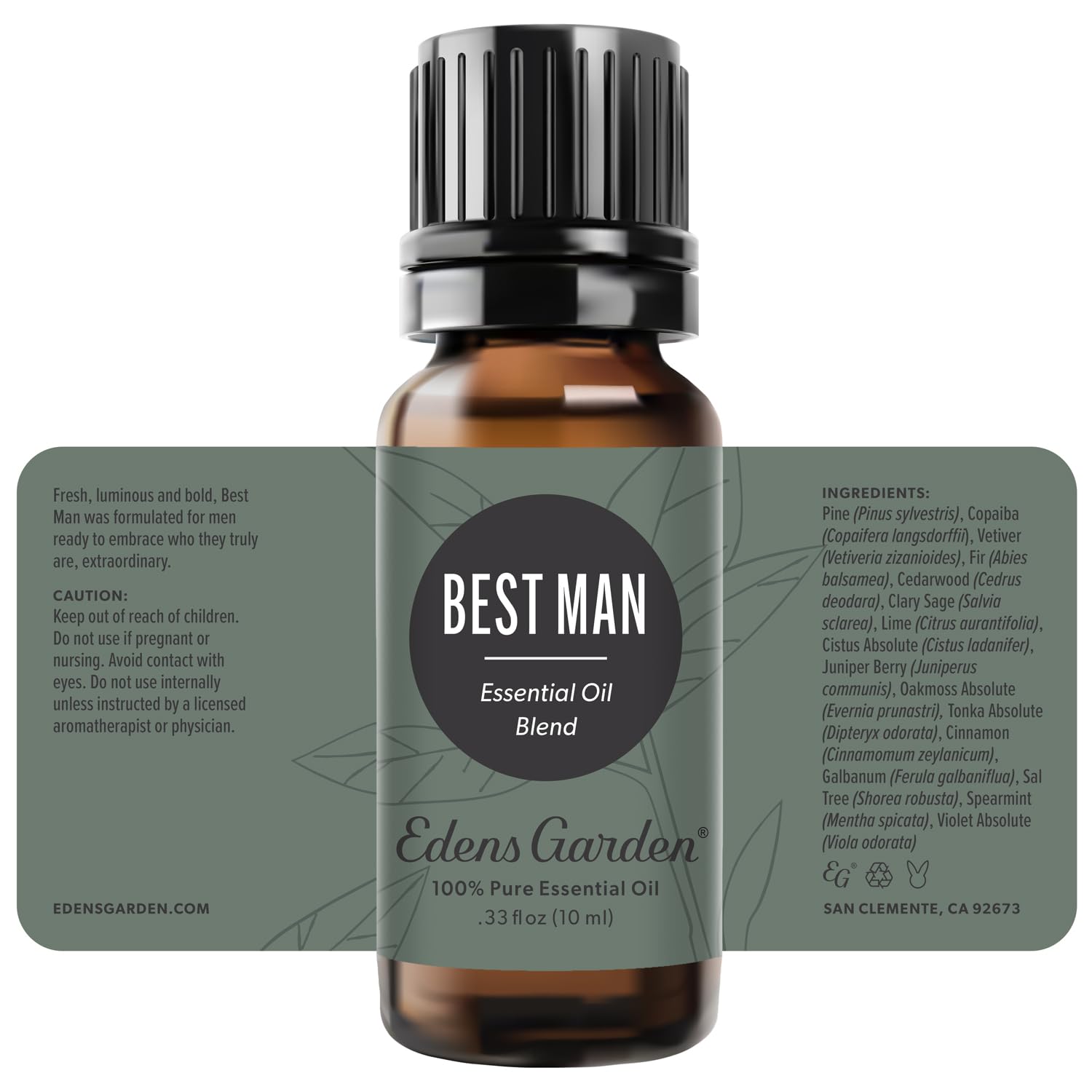 Edens Garden Best Man Essential Oil Blend – 100% Pure, Premium Grade, Undiluted (10 ml / .33 fl oz) for Aromatherapy, Diffusing, Skin, Candles & Humidifiers