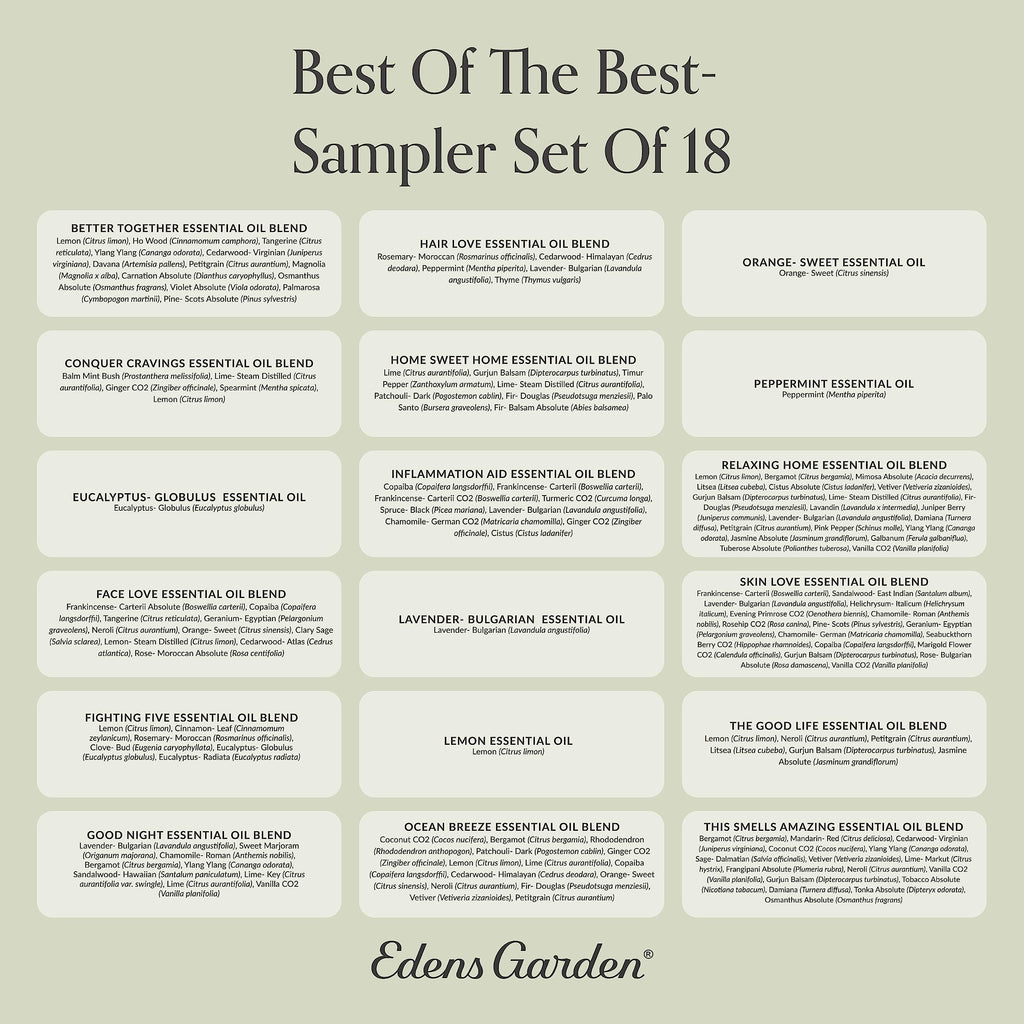 Edens Garden Best of the Best 18-Oil Sampler Set – 100% Pure Therapeutic Grade