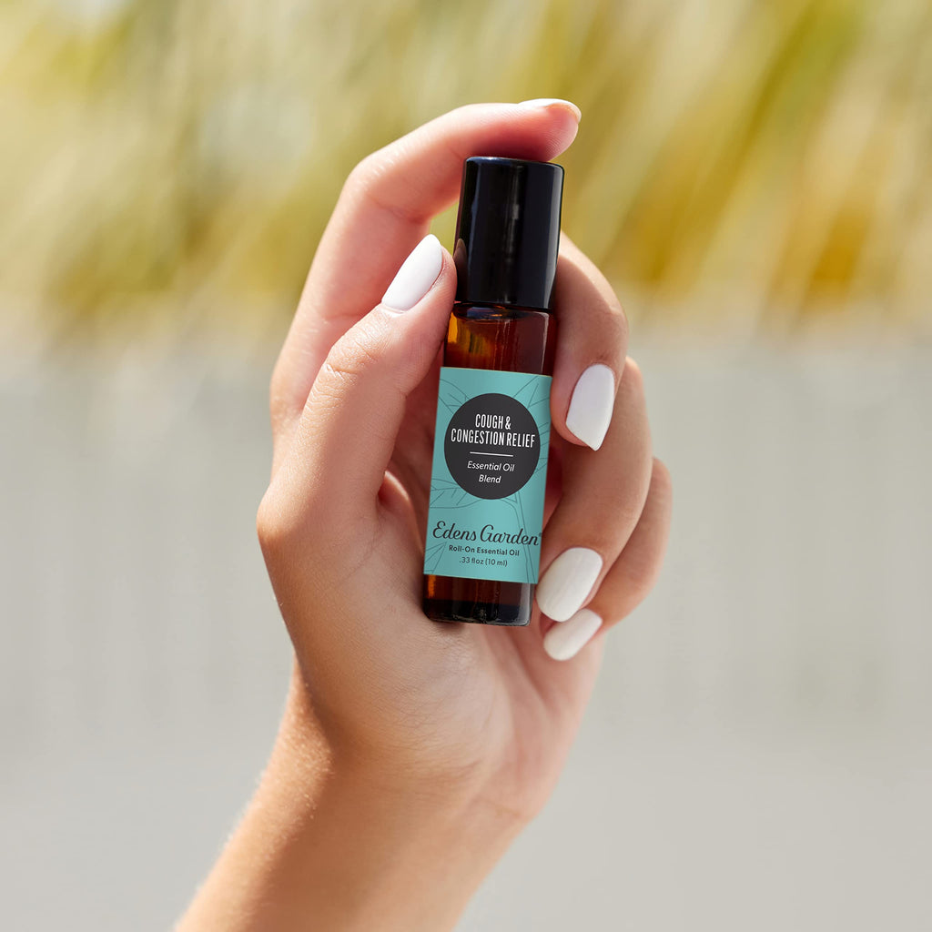 Edens Garden Cough & Congestion Relief Essential Oil Blend – 100% Pure & Natural, 10 ml Roll-On