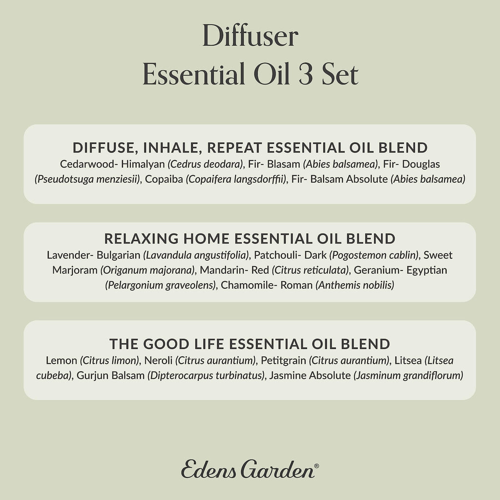 Edens Garden Diffuser Oils 3 Pack – 100% Pure Therapeutic Grade Aromatherapy