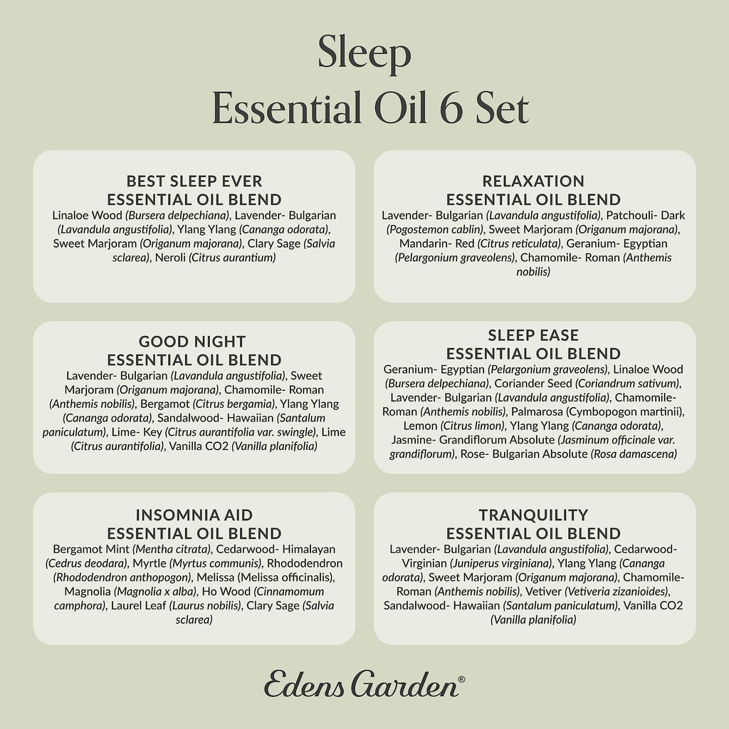 Edens Garden Sleep Essential Oils 6-Set - Pure, Undiluted Aromatherapy Blends