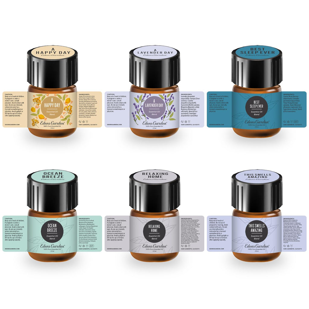 Edens Garden A Gift for You Discovery Sampler 6 Pack – 100% Pure Therapeutic Essential Oils