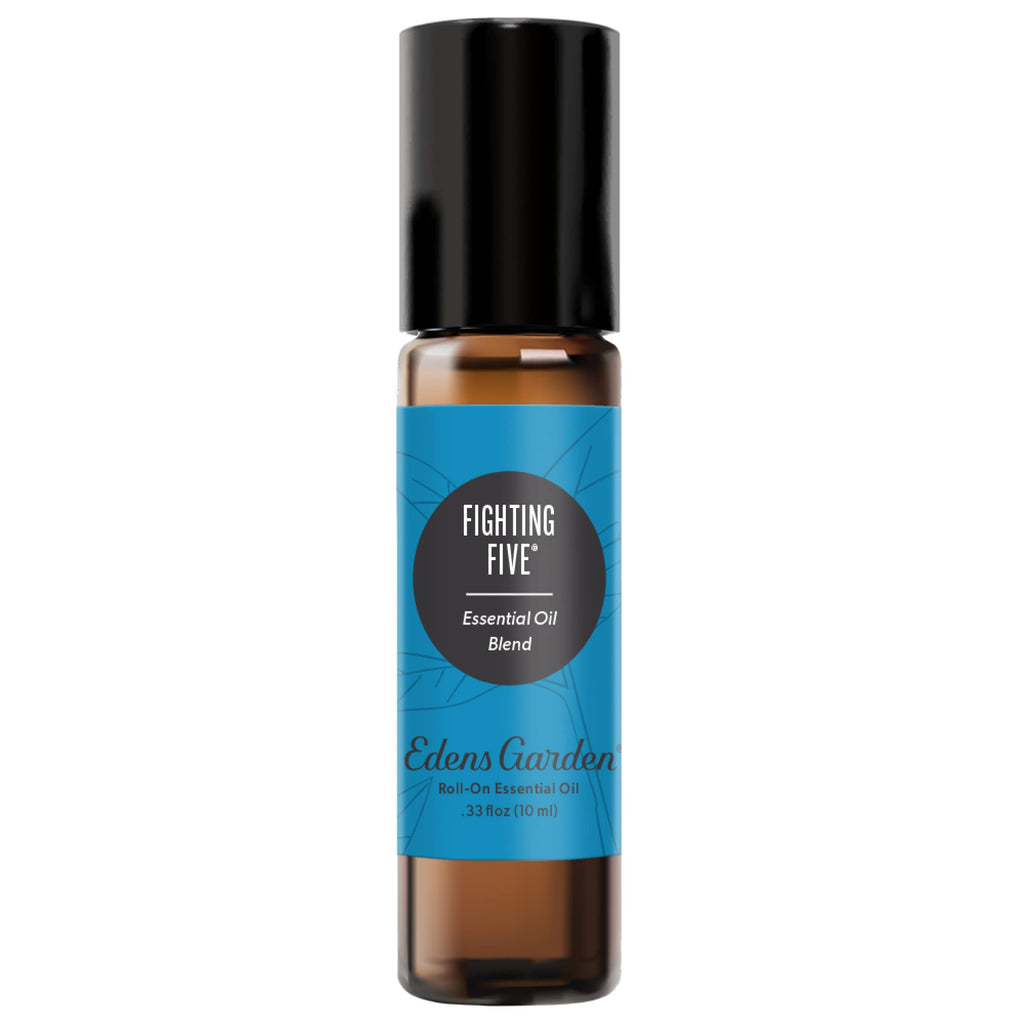 Edens Garden Fighting Five Essential Oil Roll-On – 10 ml, Pure & Kid Safe
