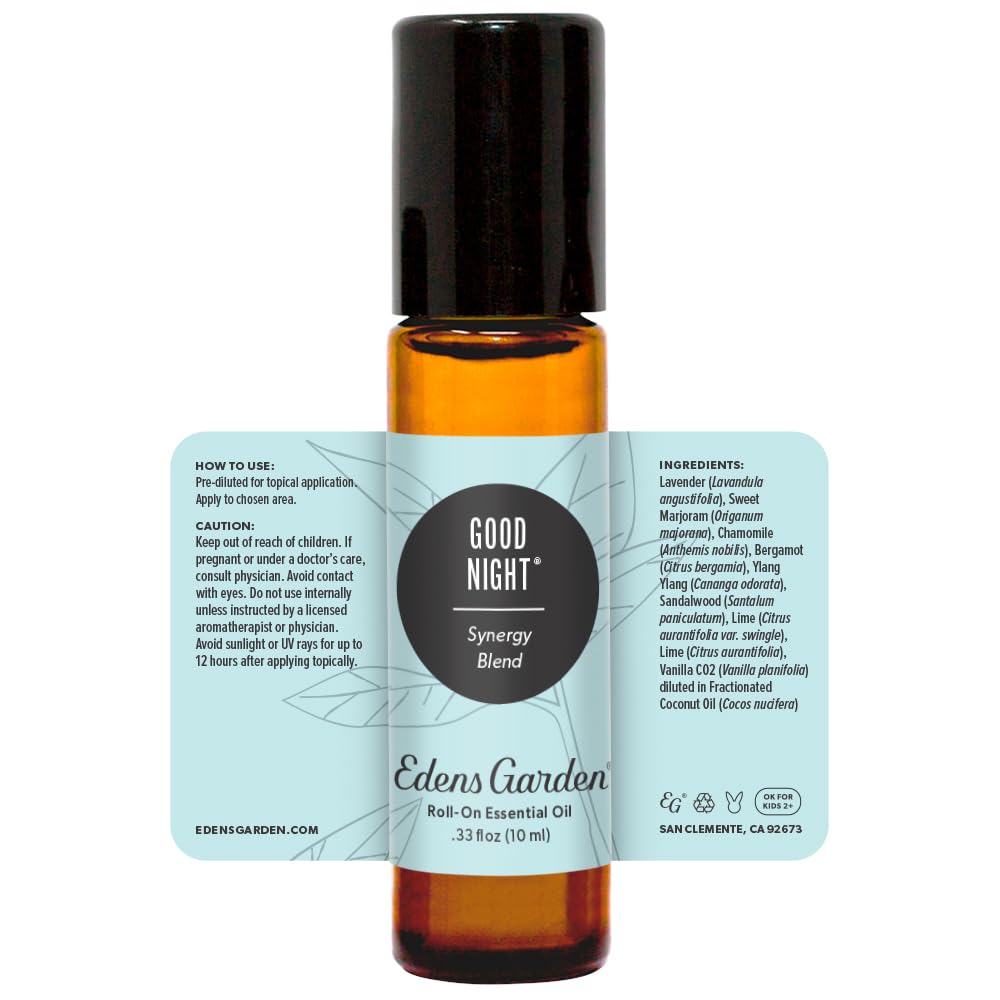 Edens Garden Good Night Essential Oil Roll-On Blend - 10 ml Pre-Diluted, Kid & Skin Safe, Aromatherapy
