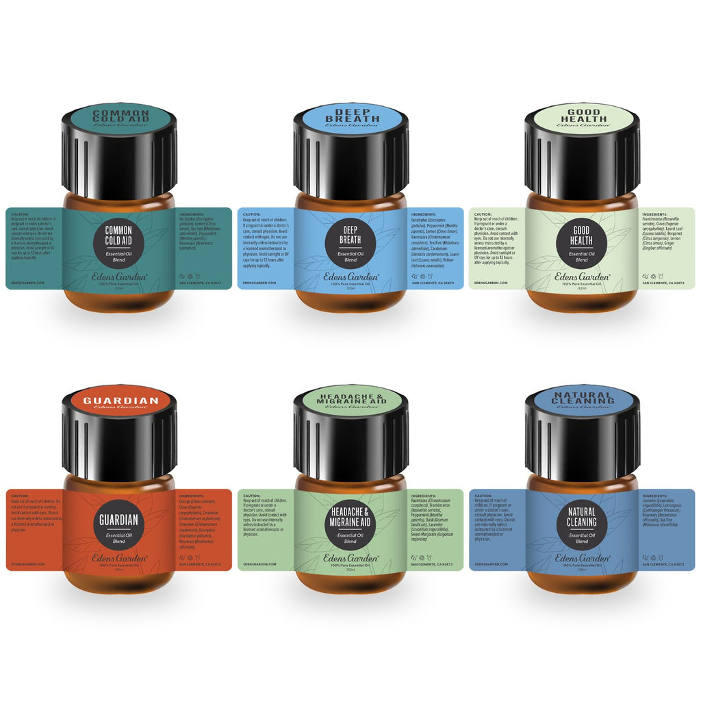 Edens Garden Health Discovery 6 Set - 0.92 ml Each, 100% Pure Therapeutic Grade Essential Oils