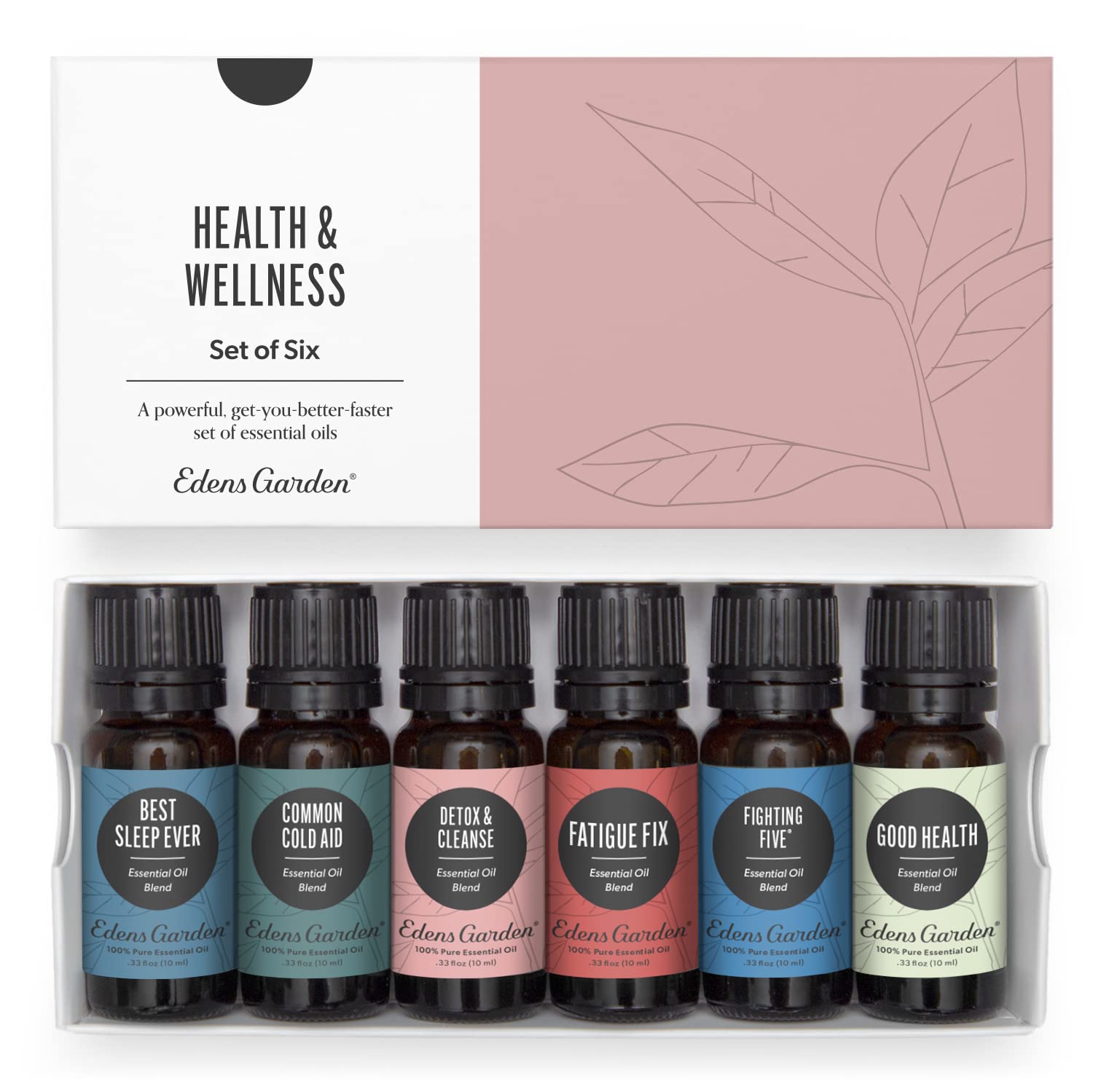 Edens Garden Health & Wellness 6-Pack Essential Oils – Pure Therapeutic Grade Aromatherapy (10 ml each)