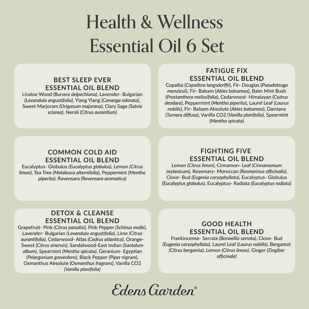 Edens Garden Health & Wellness 6-Pack Essential Oils – Pure Therapeutic Grade Aromatherapy (10 ml each)