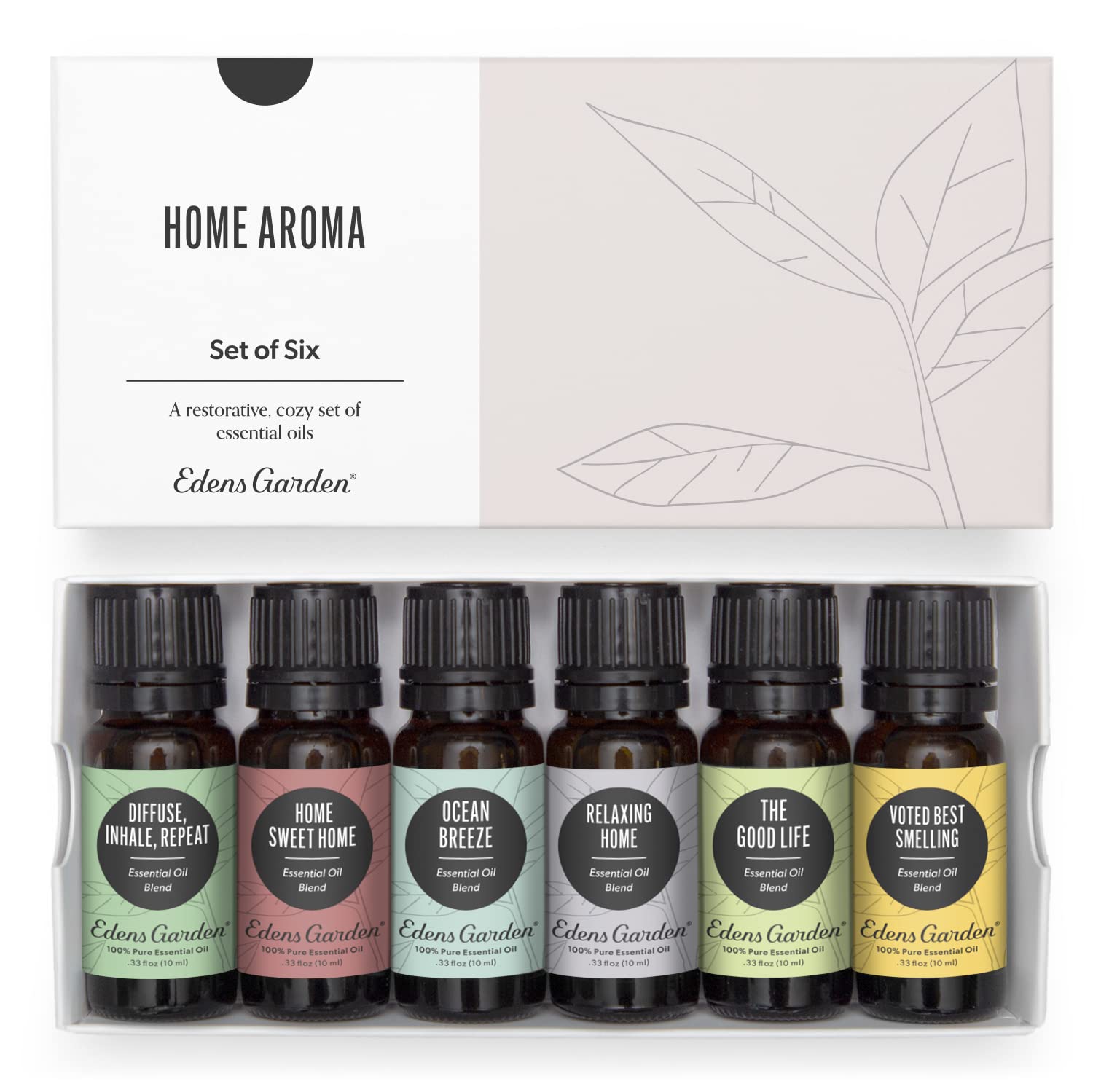 Edens Garden Home Aroma Essential Oil Set – 6x10 ml, 100% Pure Therapeutic Grade