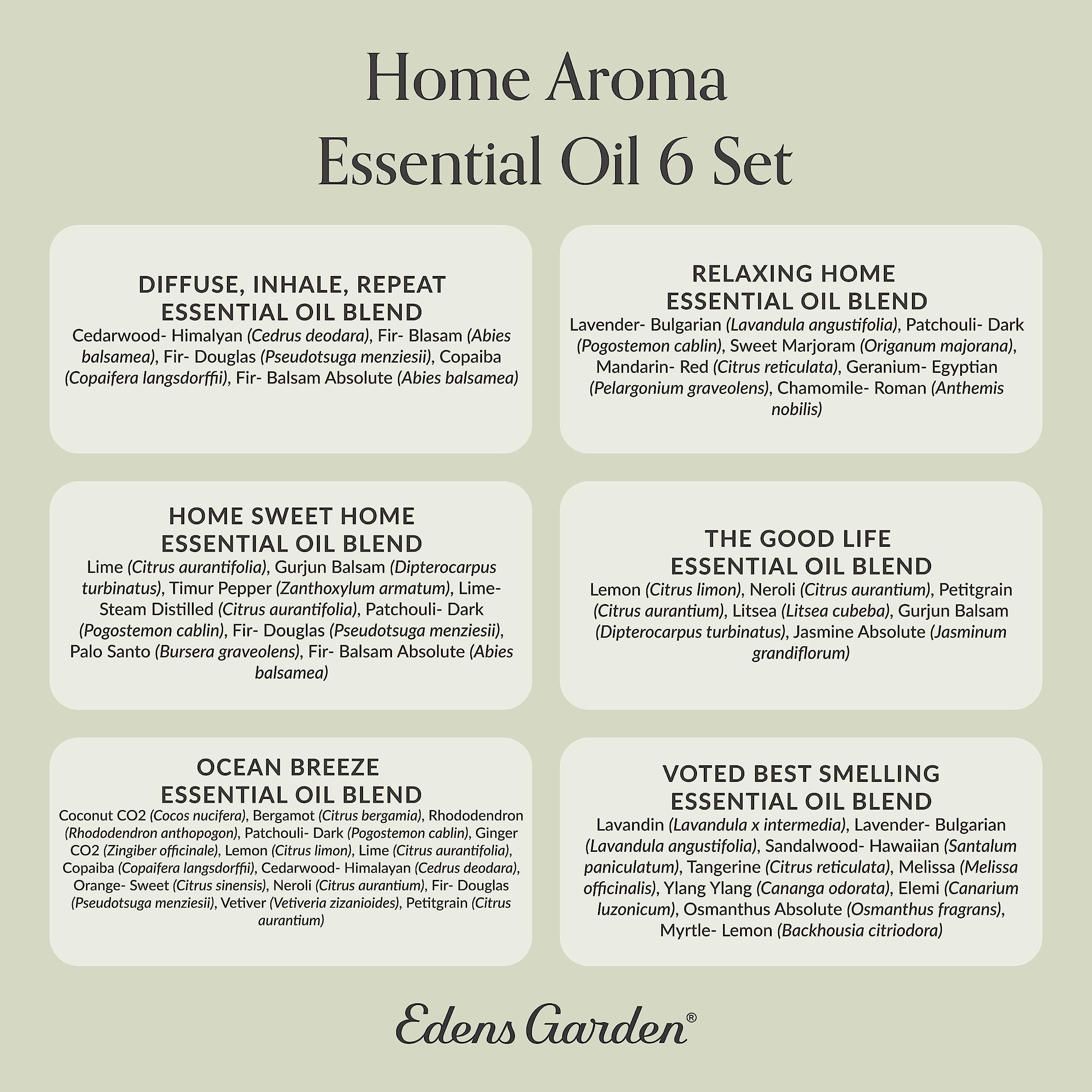 Edens Garden Home Aroma Essential Oil Set – 6x10 ml, 100% Pure Therapeutic Grade