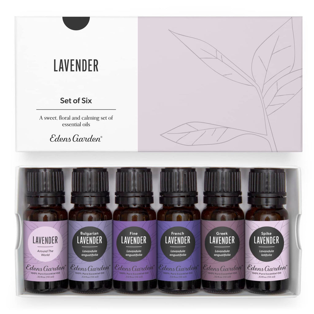 Edens Garden Lavender Essential Oils 6 Set - Pure Therapeutic Grade Aromatherapy (10 ml x6)