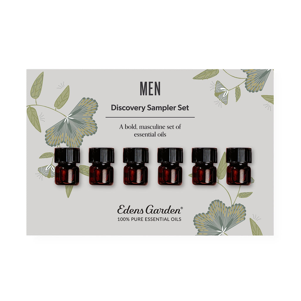 Edens Garden Men Essential Oils Discovery Sampler 6 Pack – 0.92 ml Each – 100% Pure Therapeutic Grade Oils