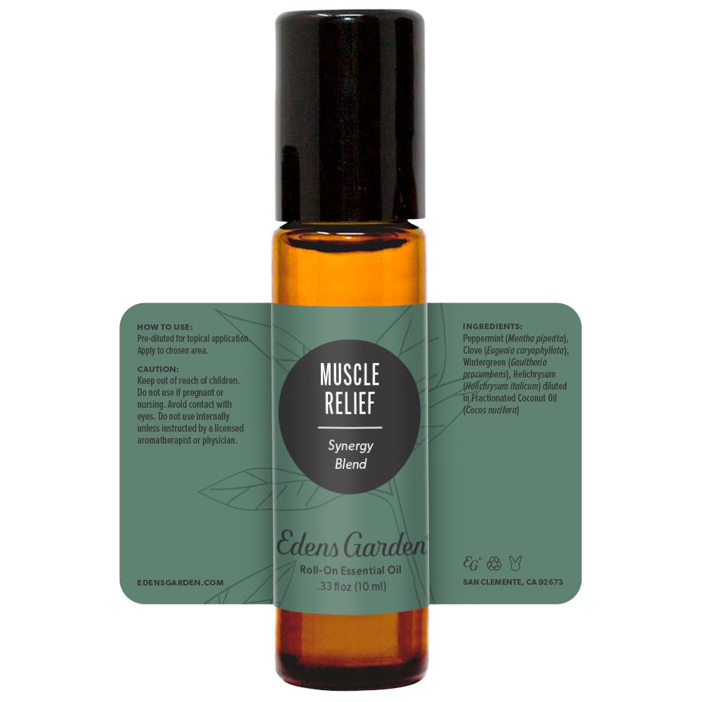 Edens Garden Muscle Relief Essential Oil Roll-On – 100% Pure, Premium Grade, 10 ml