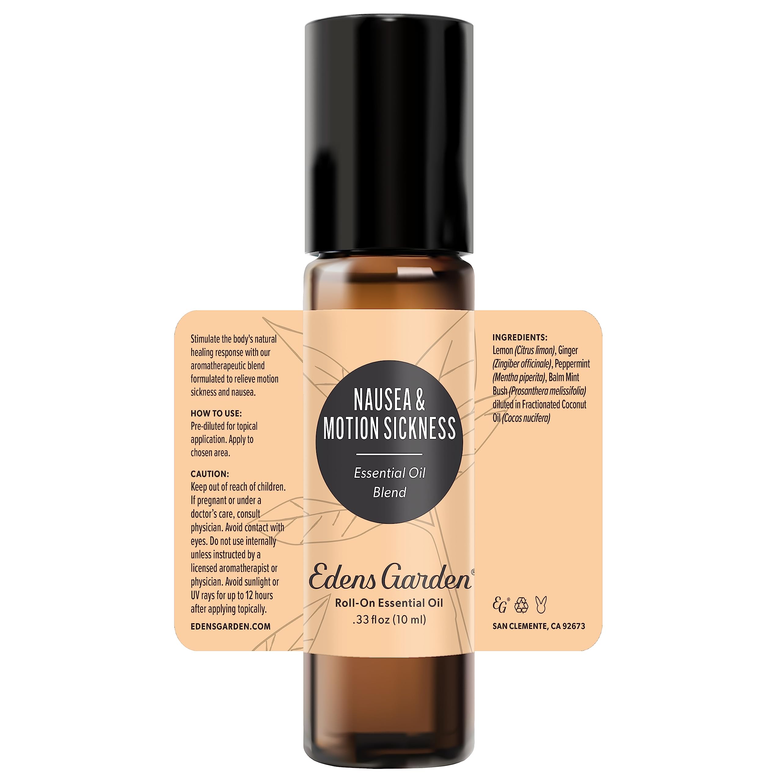Edens Garden Nausea & Motion Sickness Roll-On - 10 ml, Pre-Diluted, Kid & Skin Safe