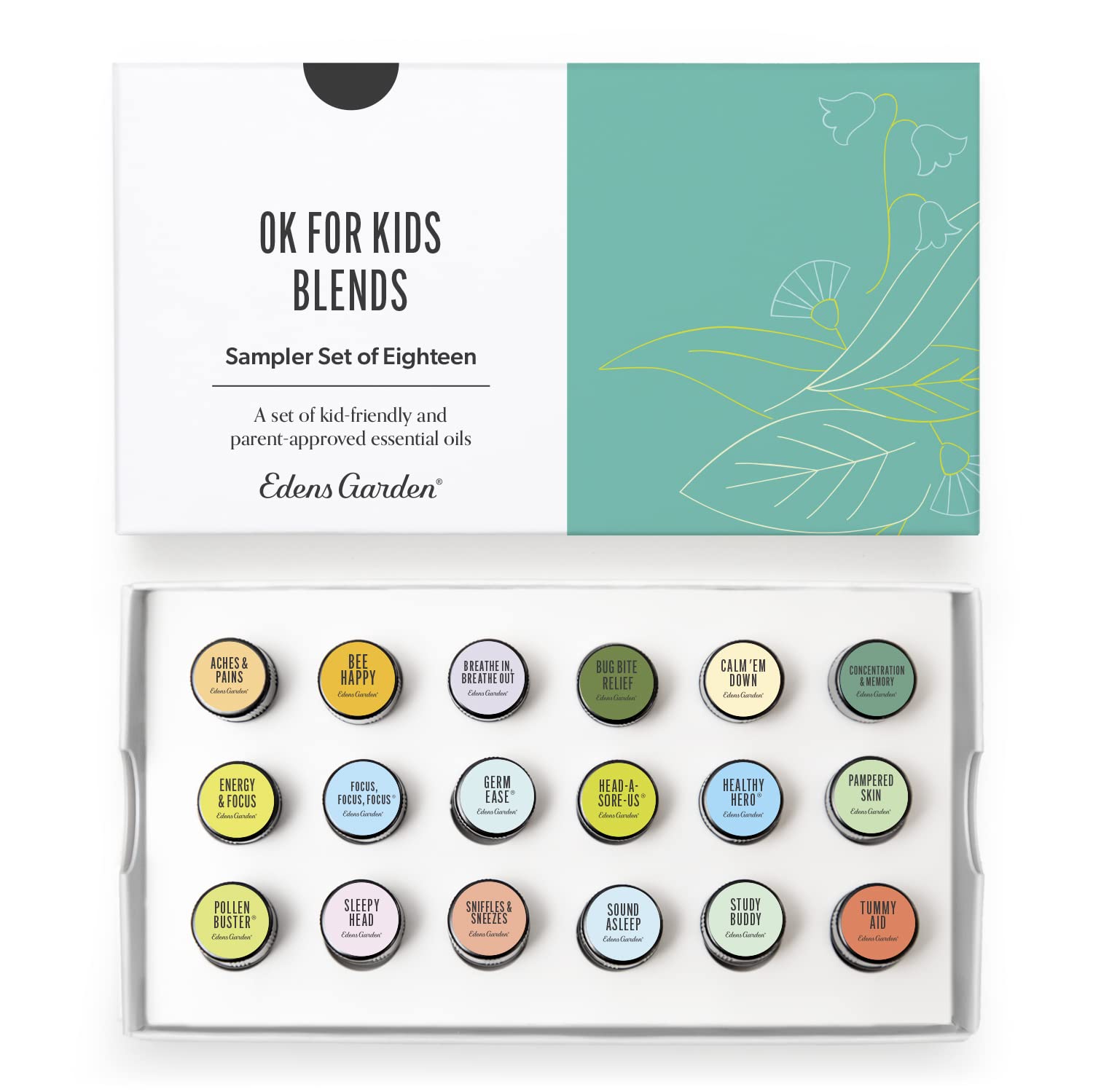 Edens Garden OK For Kids Essential Oils Sampler – 18-Set, 100% Pure Therapeutic Grade
