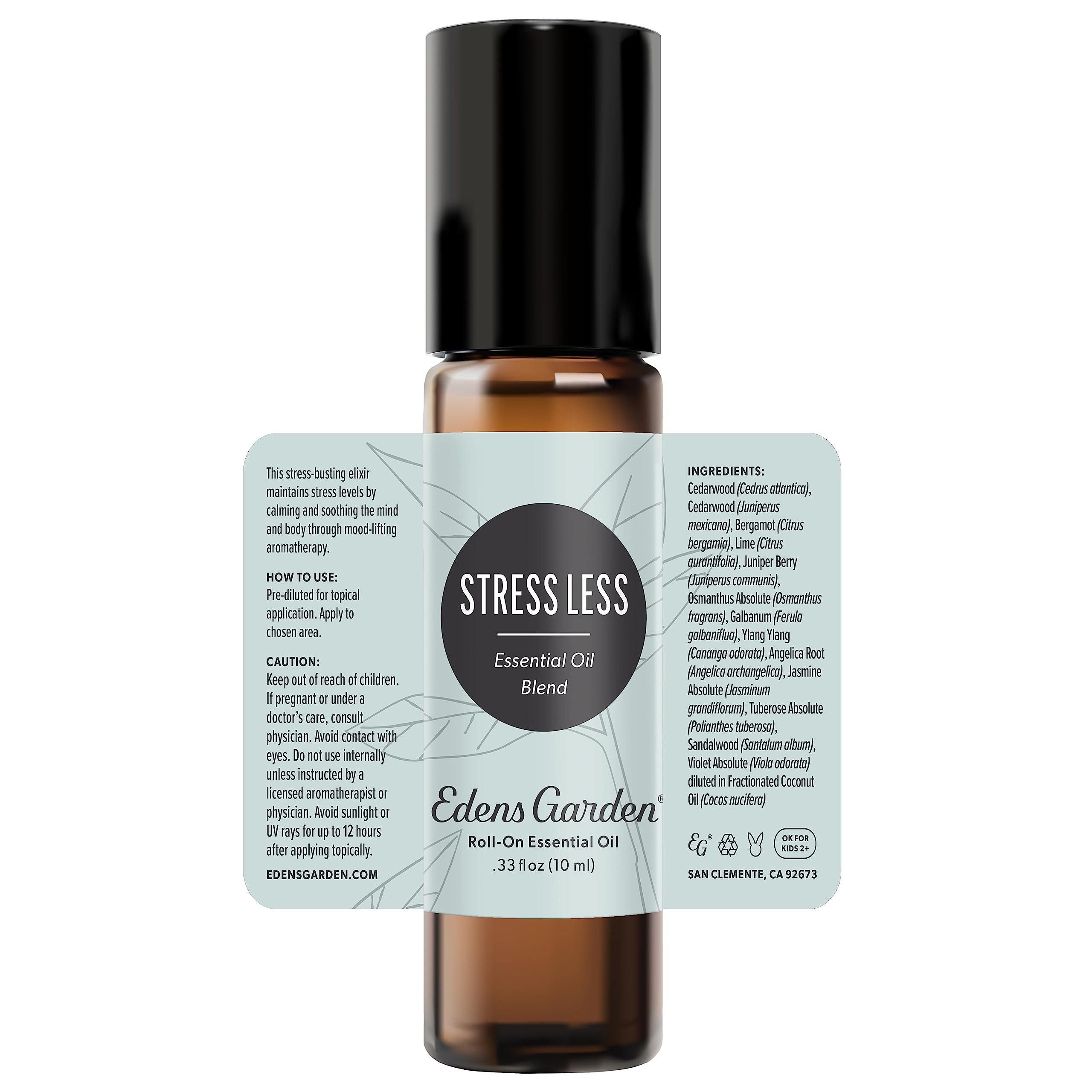 Edens Garden Stress Less Essential Oil Roll-On – 10 ml Pre-Diluted, 100% Pure