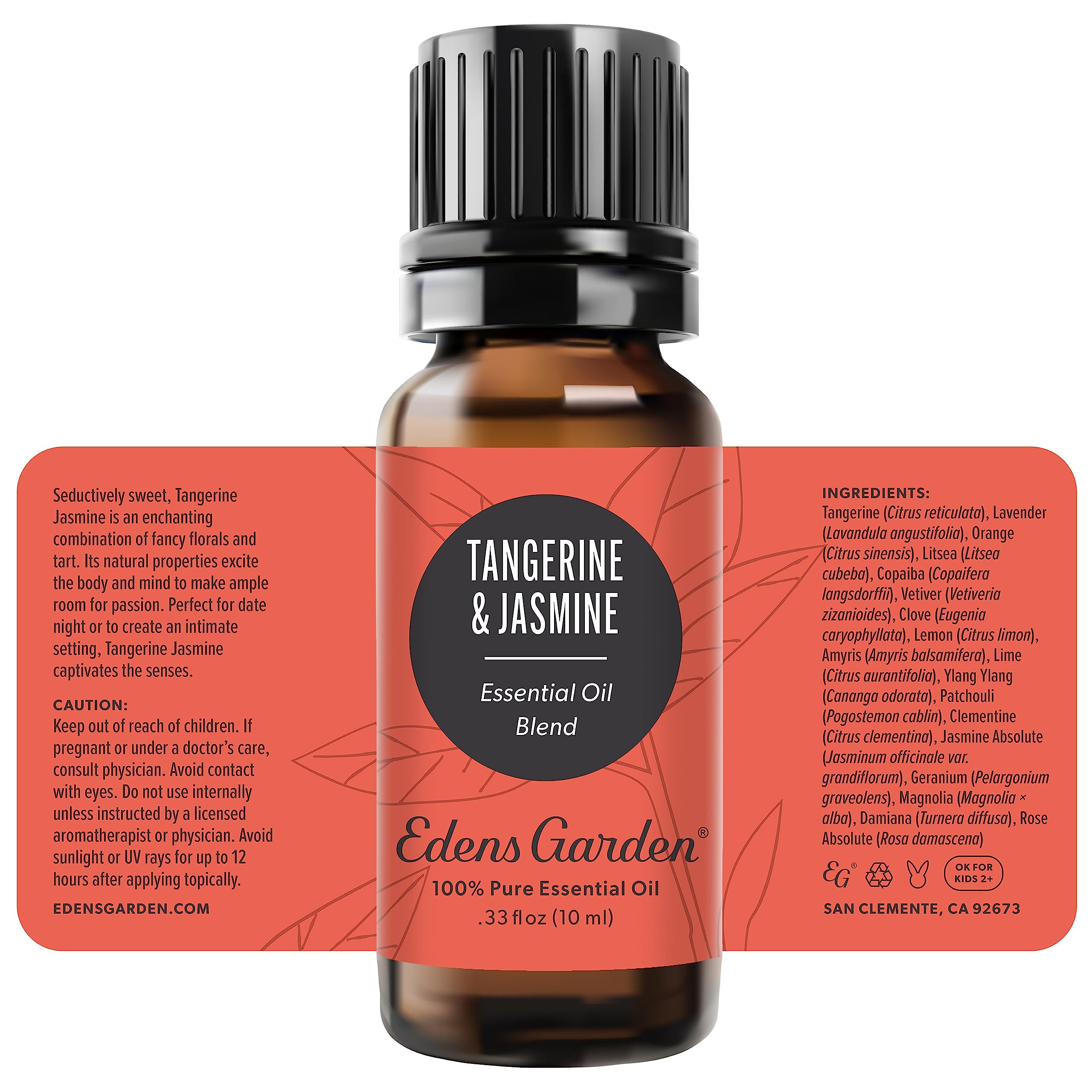 Edens Garden Tangerine Jasmine Essential Oil Blend - 100% Pure, Premium Grade, 10 ml