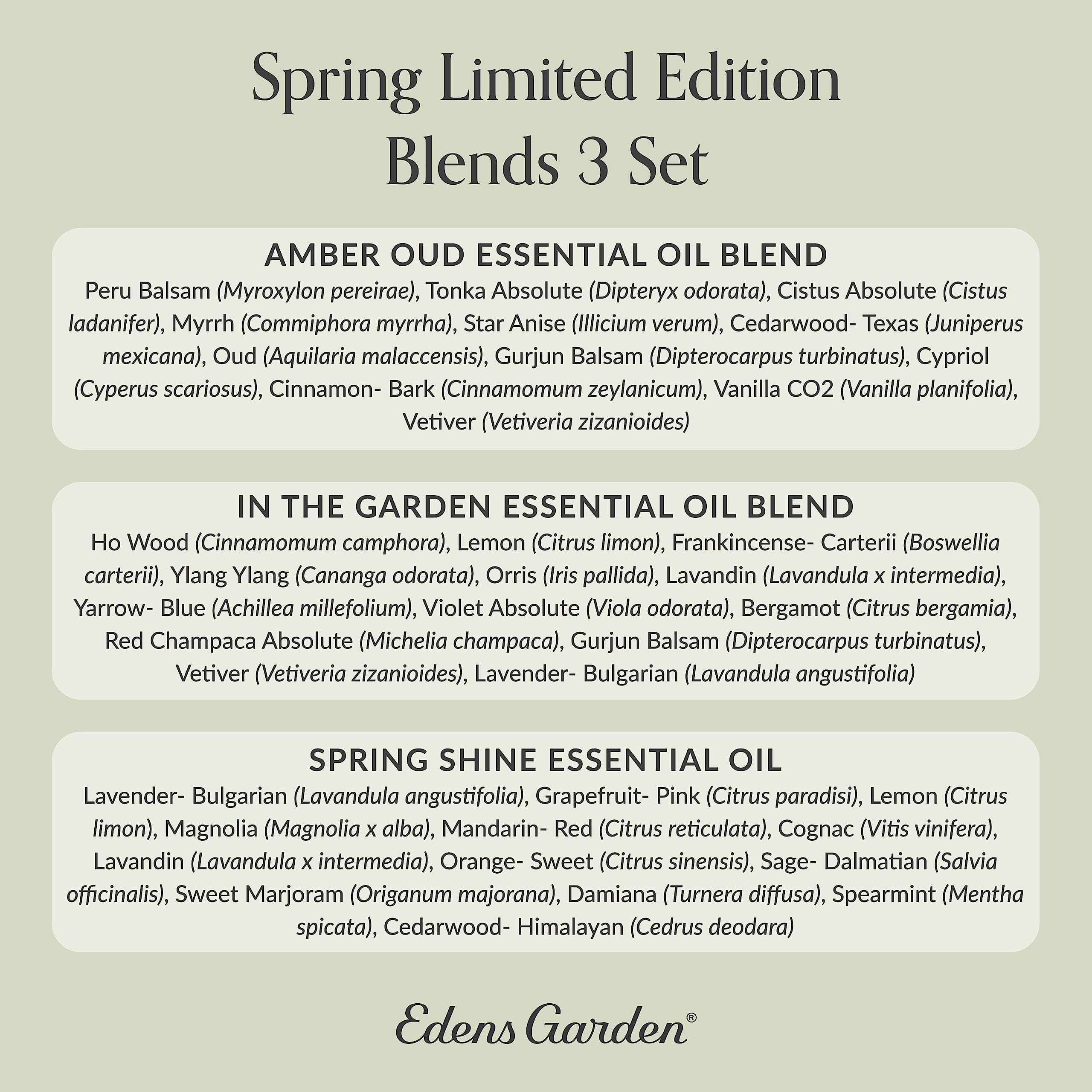 Edens Garden Spring Essential Oils 3-Set – 10 ml x 3, Therapeutic Grade, Undiluted Aromatherapy