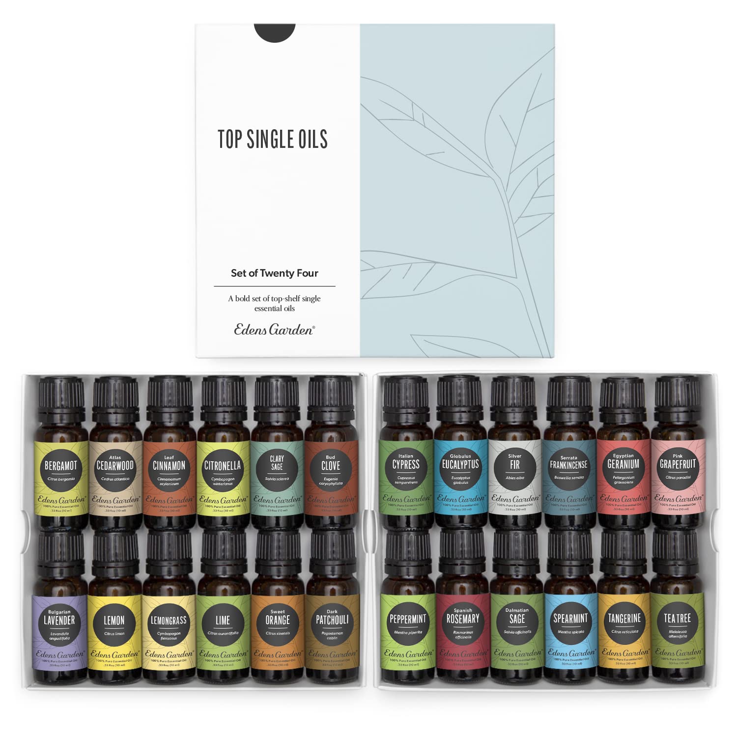 Edens Garden Essential Oils Top 24 Set – 24 x 10 ml, 100% Pure Therapeutic Grade