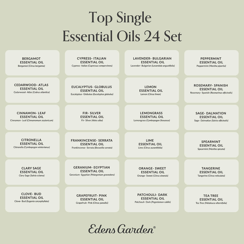 Edens Garden Essential Oils Top 24 Set – 24 x 10 ml, 100% Pure Therapeutic Grade