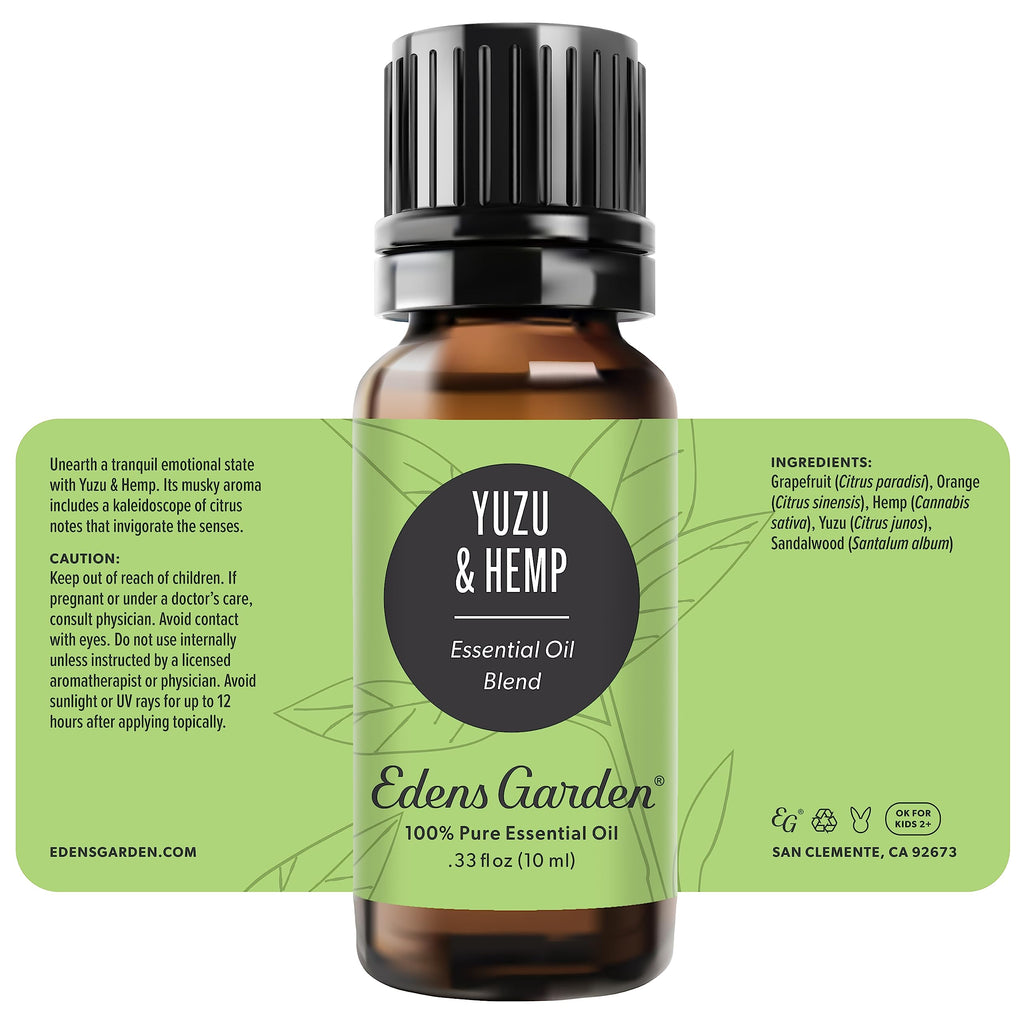 Edens Garden Yuzu & Hemp Essential Oil Blend – 100% Pure, Premium Grade, 10 ml