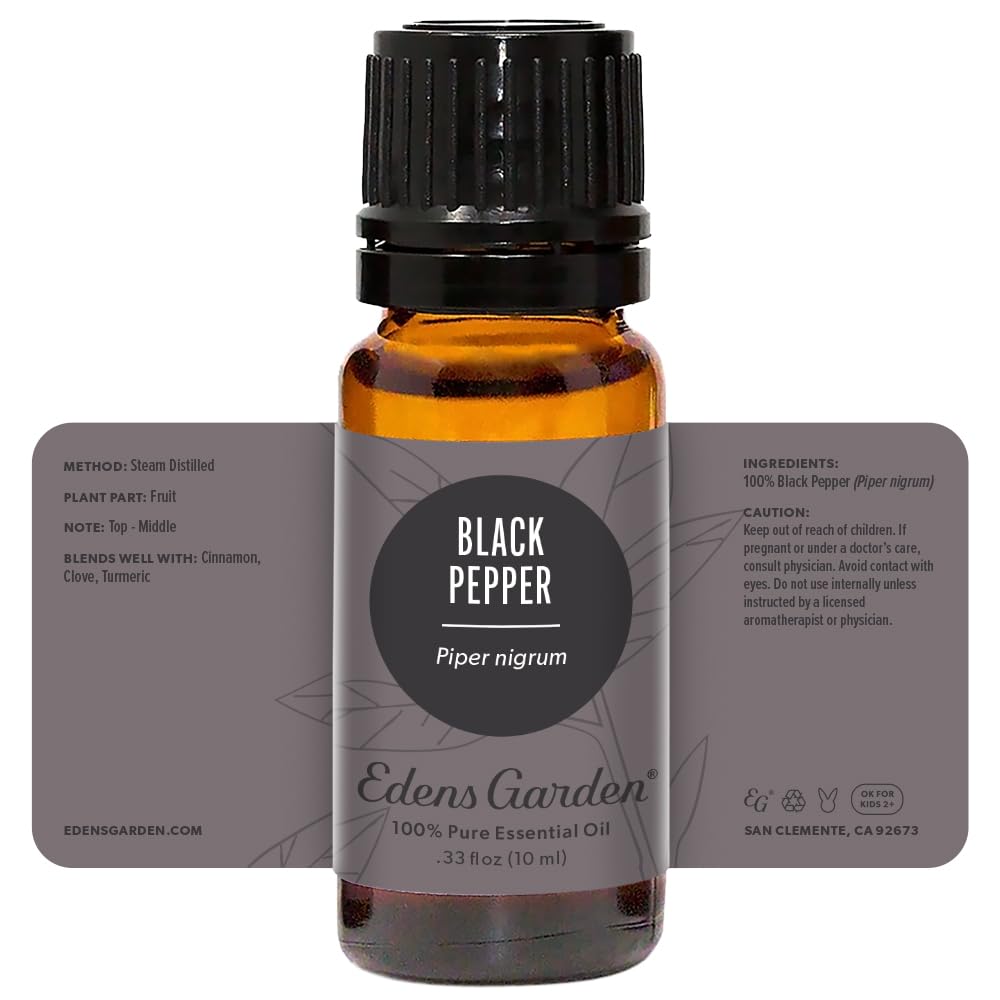 Edens Garden Black Pepper Essential Oil - 100% Pure Premium Grade 10 ml | Diffuser, Skin & Aromatherapy