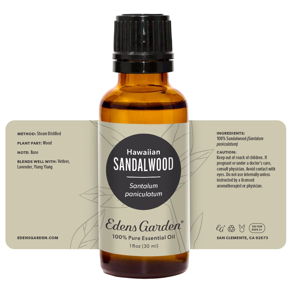 Edens Garden Sandalwood Hawaiian Essential Oil - 100% Pure, Premium Grade, 30 ml