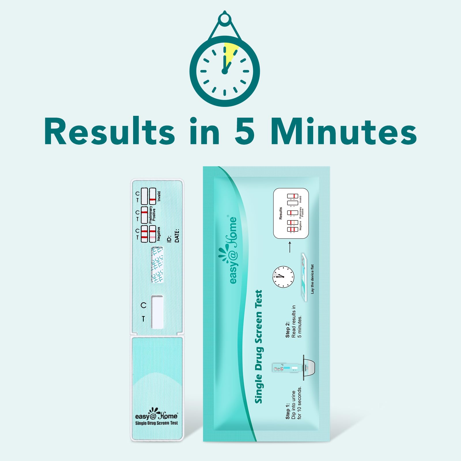 Easy@Home Marijuana Drug Test Kit (Urine) – THC Home Tests 50 ng/mL Cutoff (10 Pack) #EDTH-114