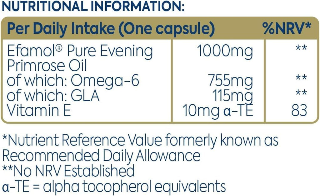 Efamol Evening Primrose Oil 1000mg – 30 Capsules | EPO Supplement