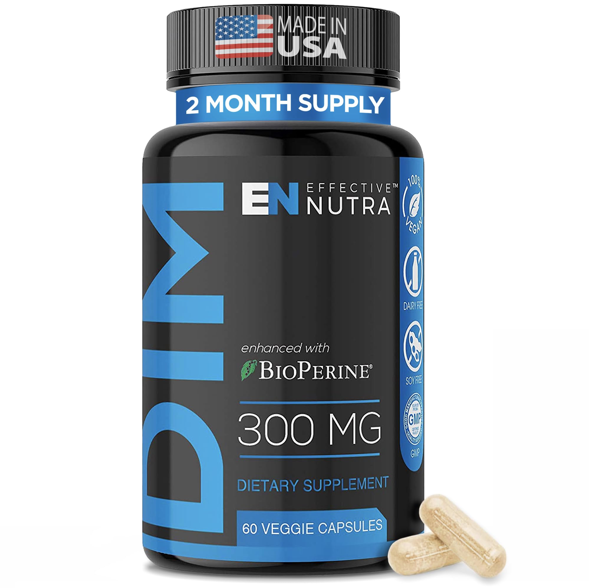 Effective Nutra Dim 300mg with BioPerine – Extra Strength Estrogen Support for Men & Women – Hormone & Metabolism Balance | 2 Month Supply