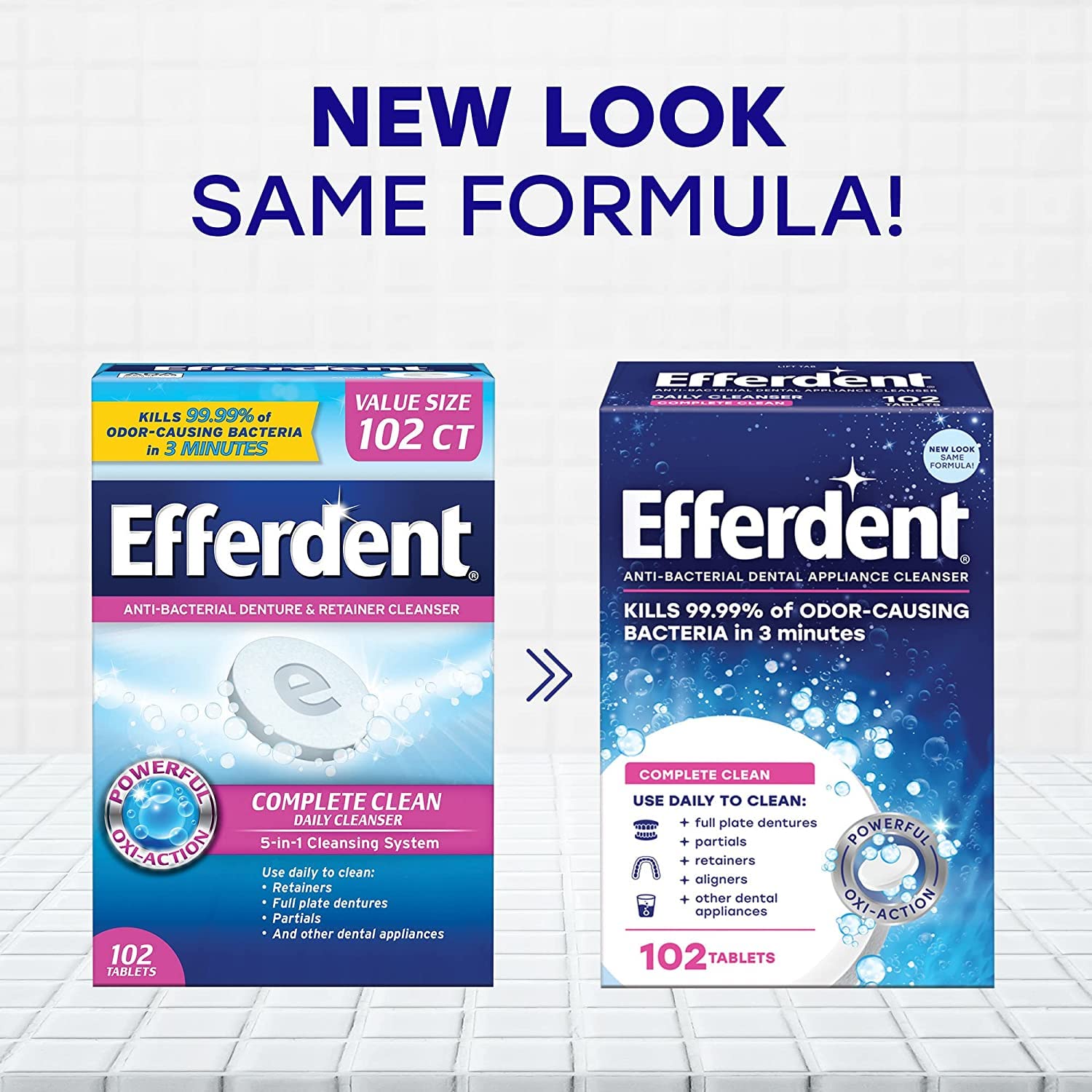 Efferdent Denture Cleaner, 102 ct | Denture Cleanser