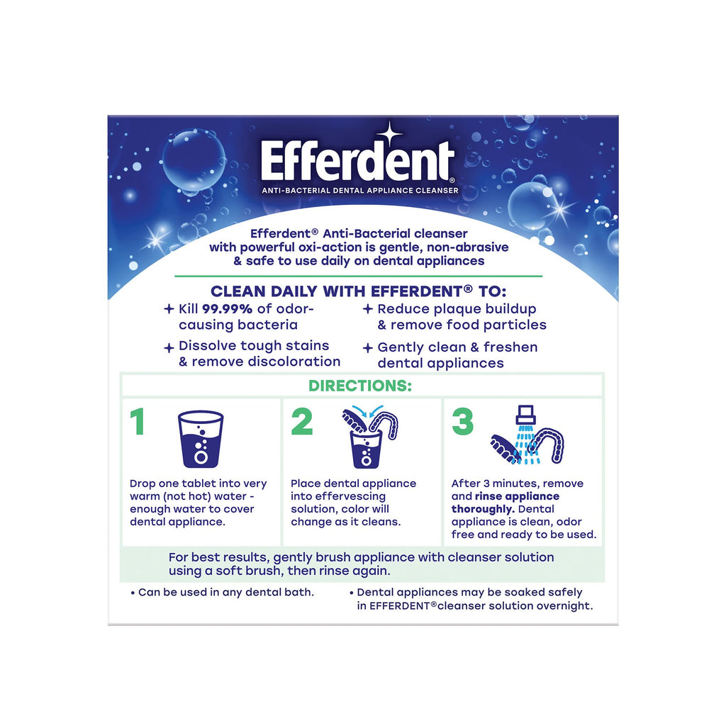 Efferdent Denture Cleaner Tablets – Minty Fresh & Clean, 44 Count