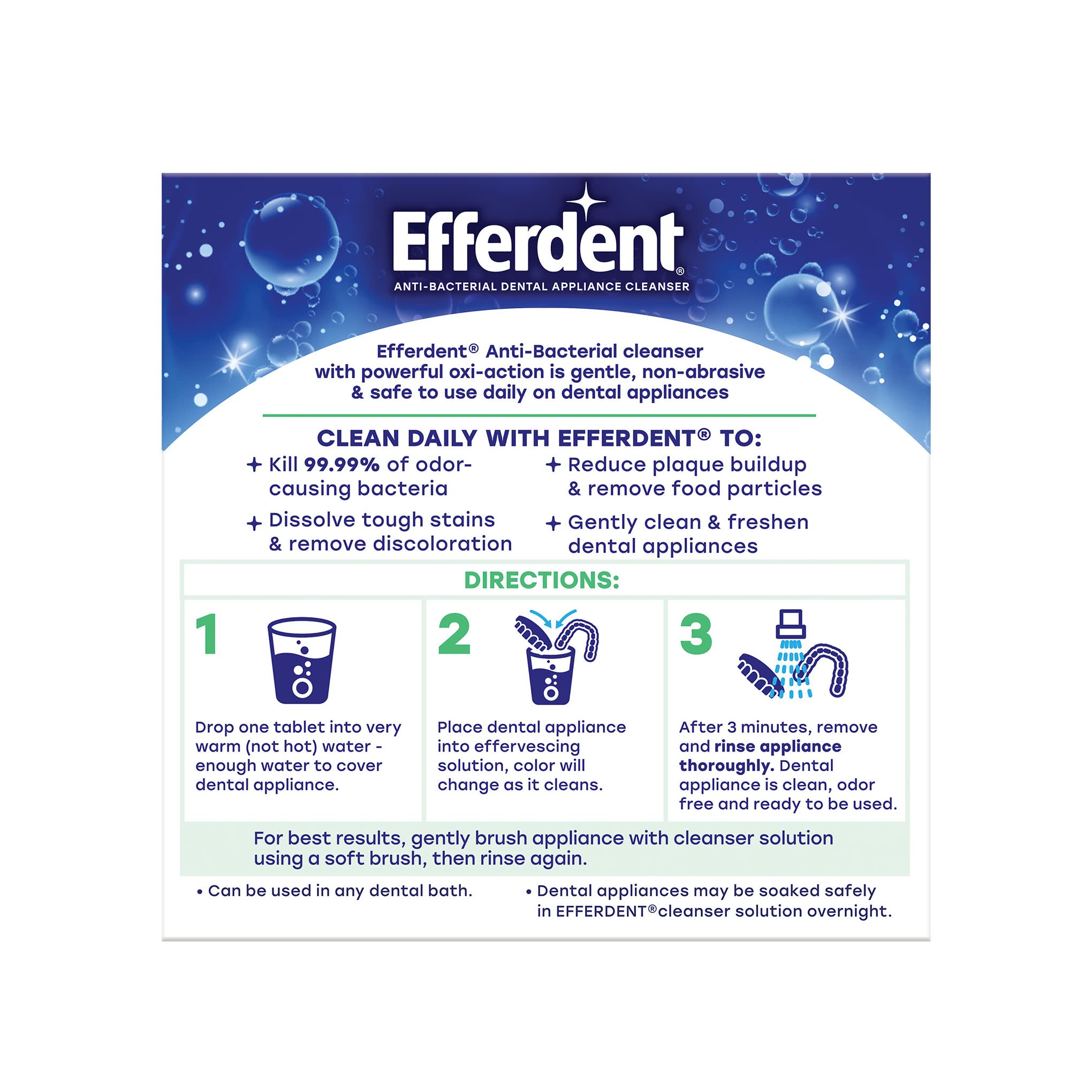 Efferdent Denture Cleaner Tablets – Minty Fresh & Clean, 44 Count